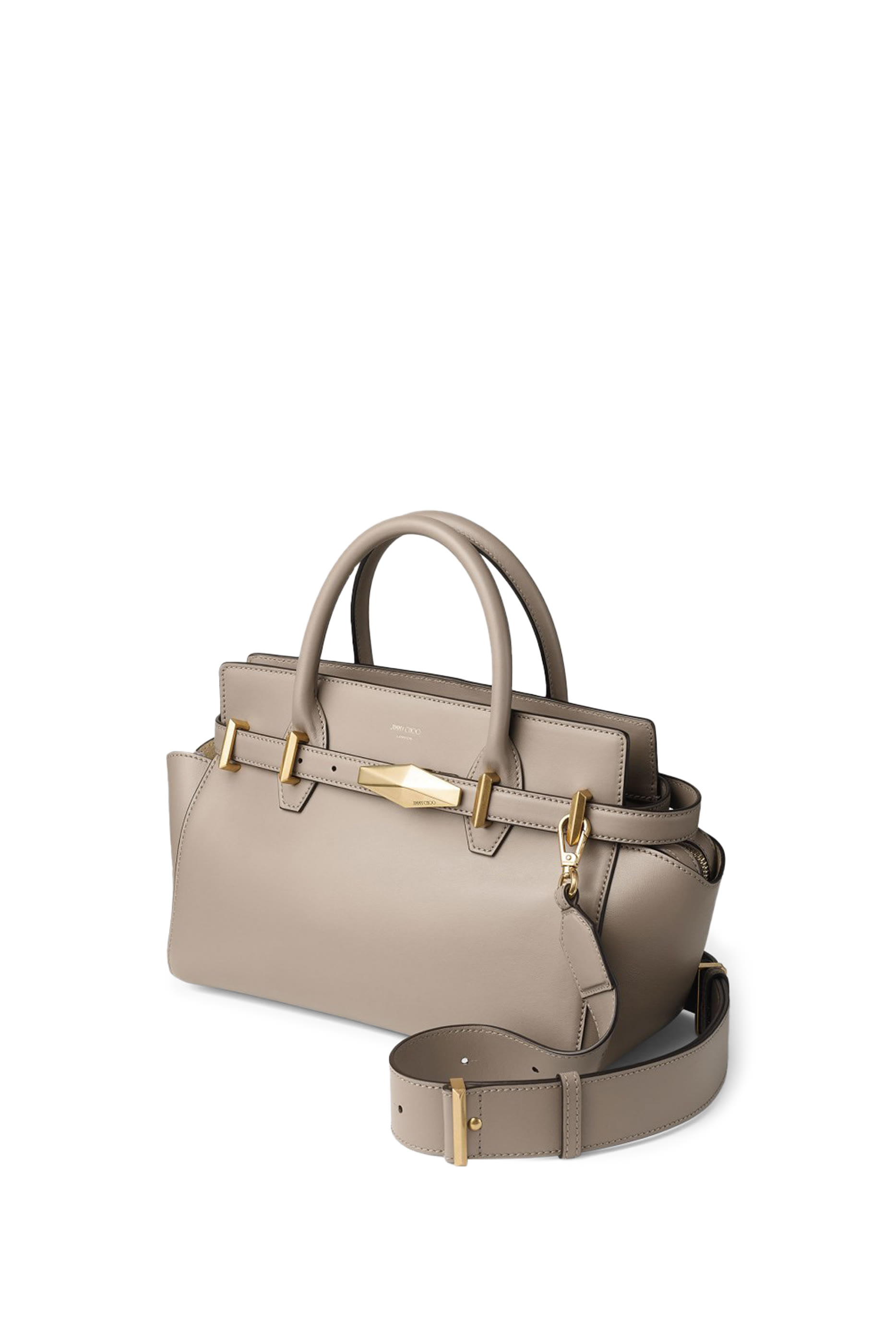 Diamond Belted Leather Top Handle Bag