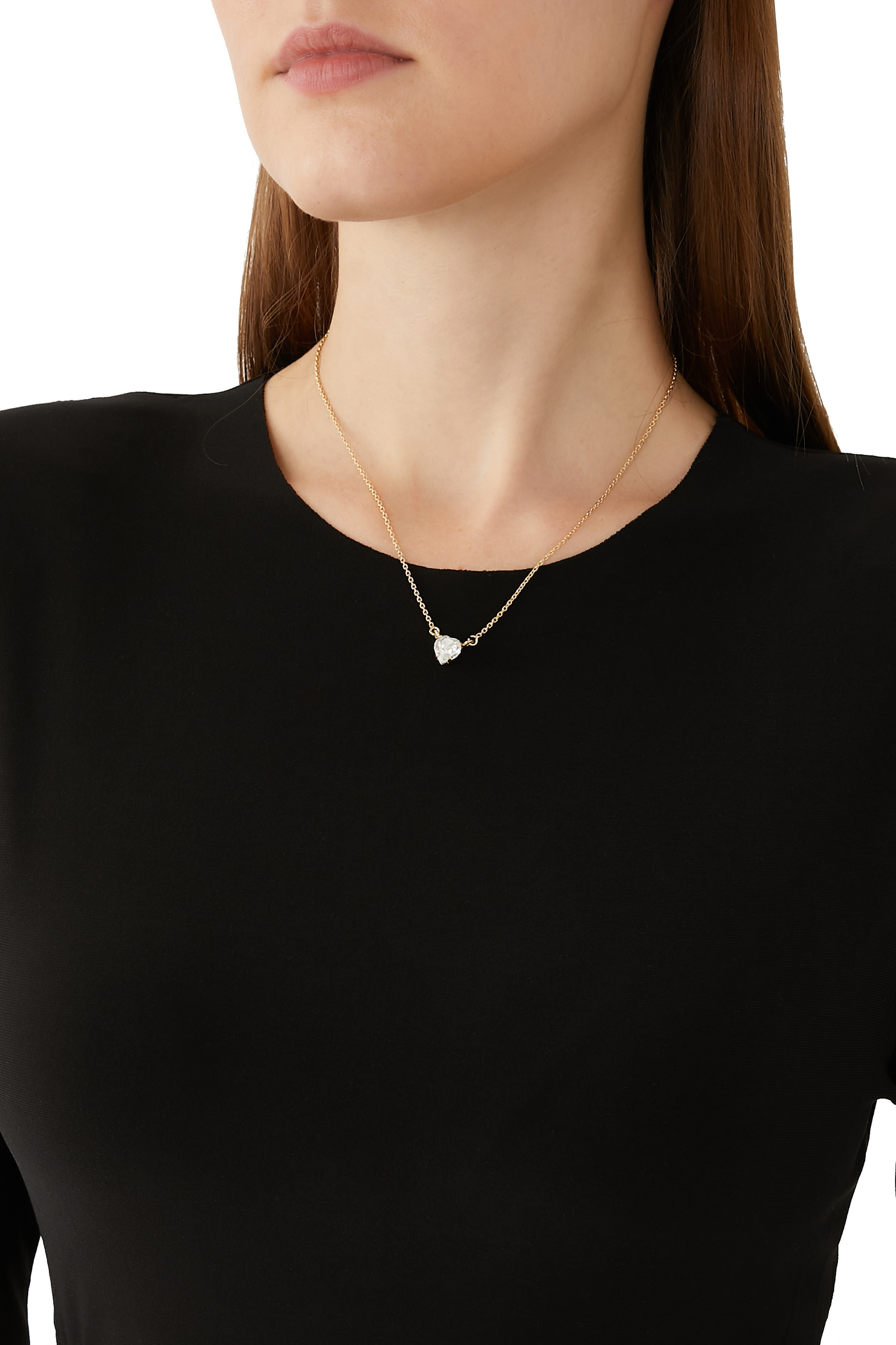 Valentina Heart Necklace,  18K Gold Plated Raw Brass