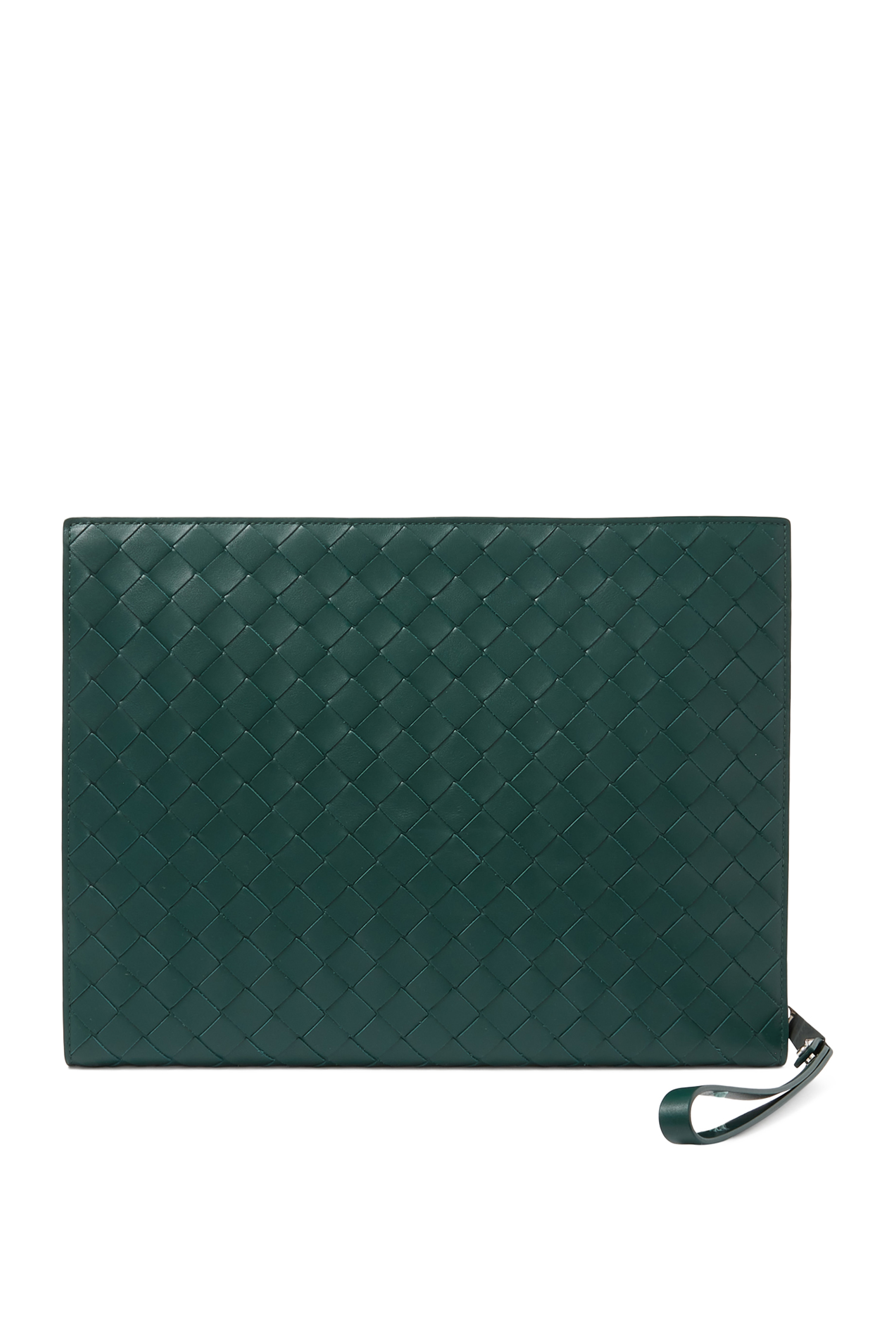 Intrecciato Half Zip Pouch