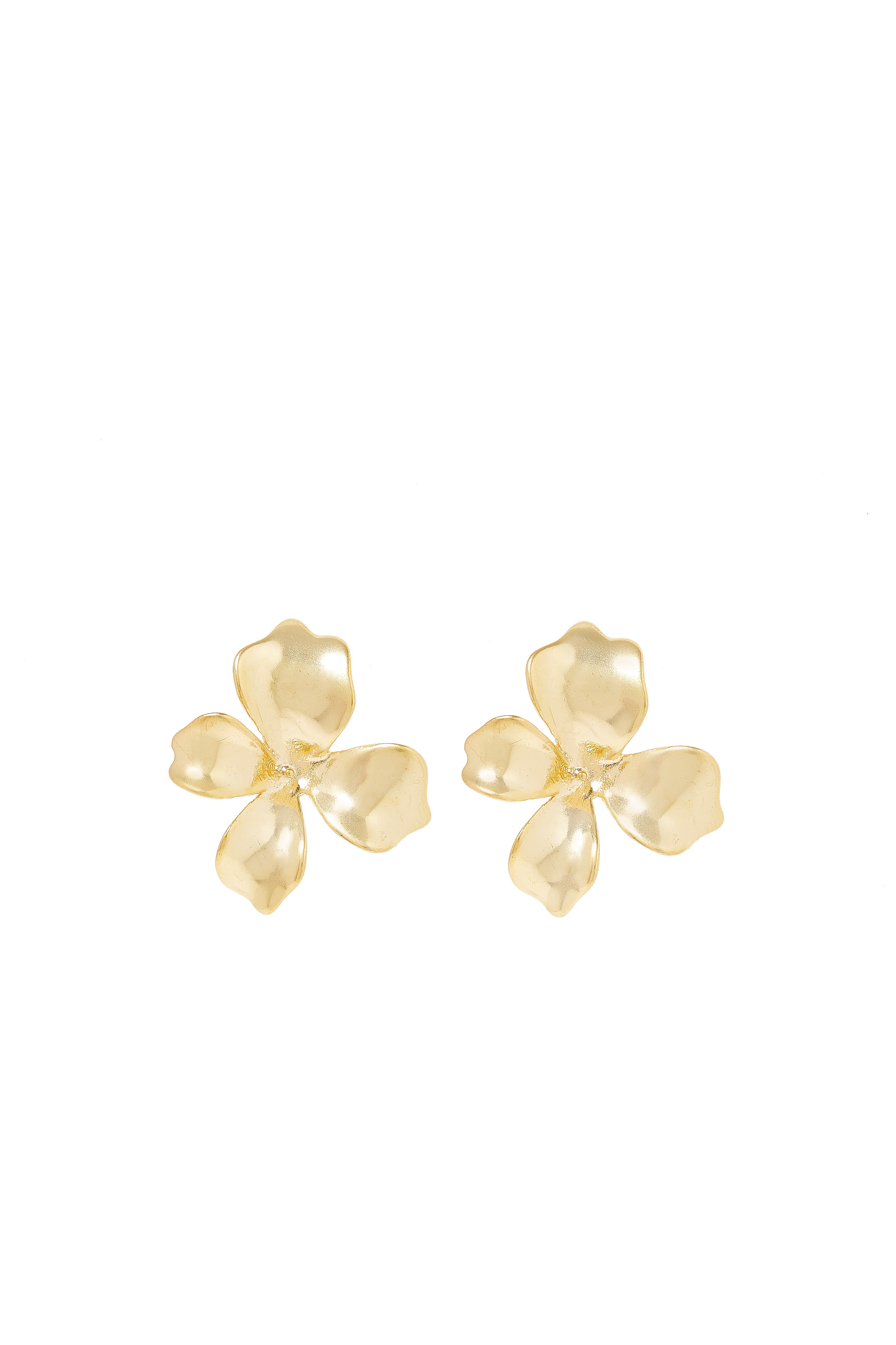 Statement Flower Studs, Gold-Plated Brass