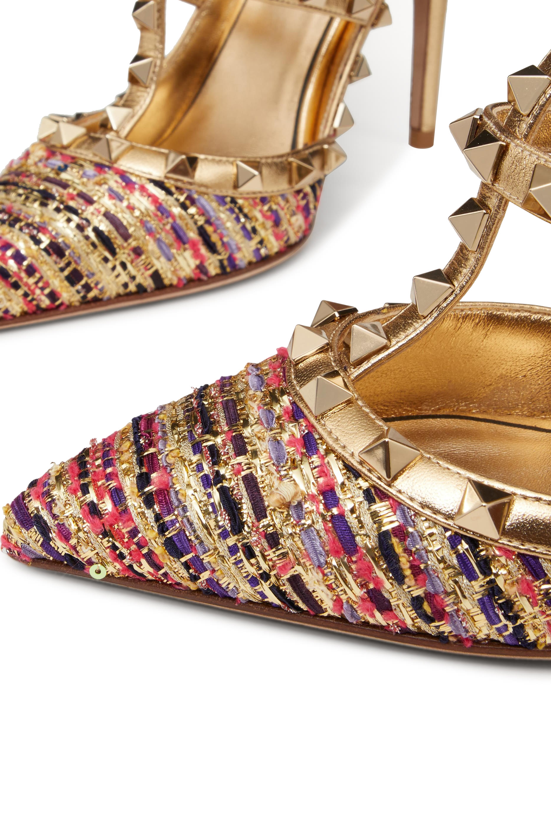  Rockstud 100 Tweed Pumps