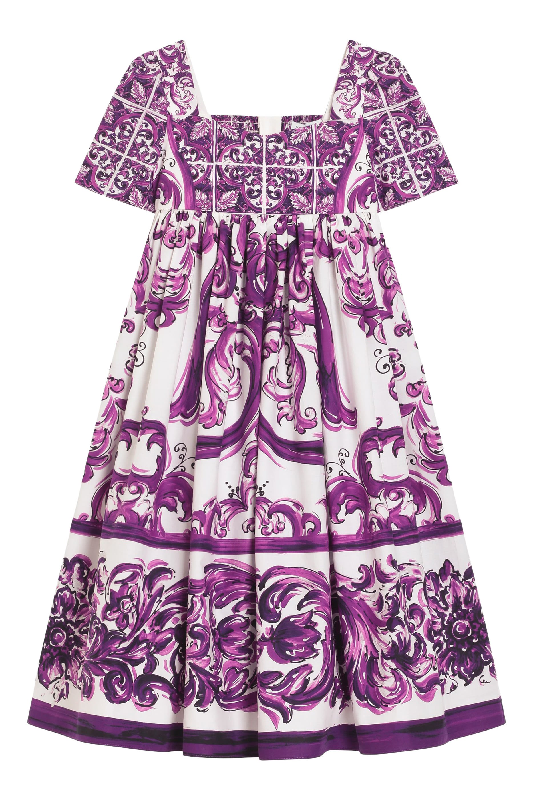 Kids Majolica Print Poplin Dress