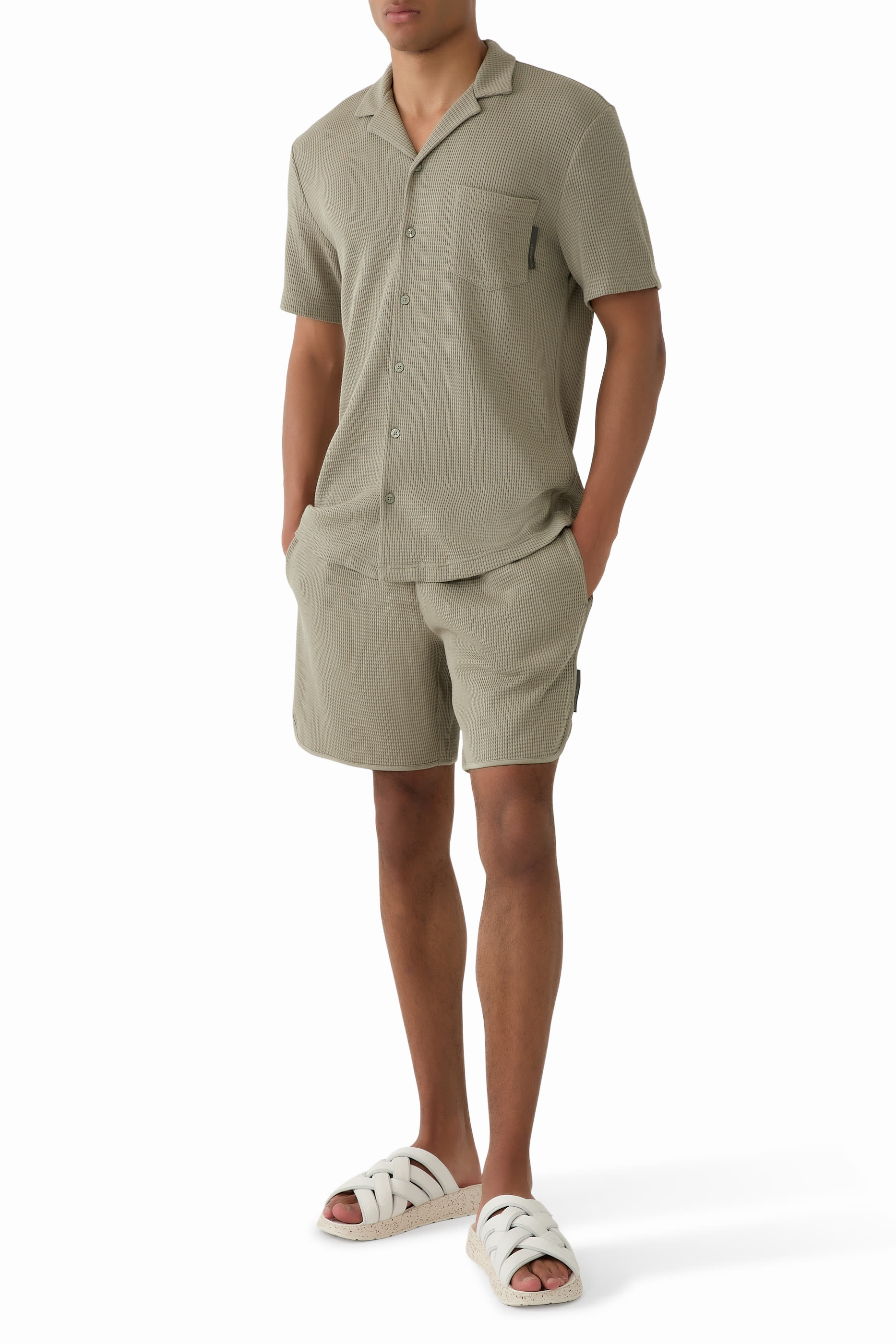 Waffle Jersey Loungewear Bermuda Shorts