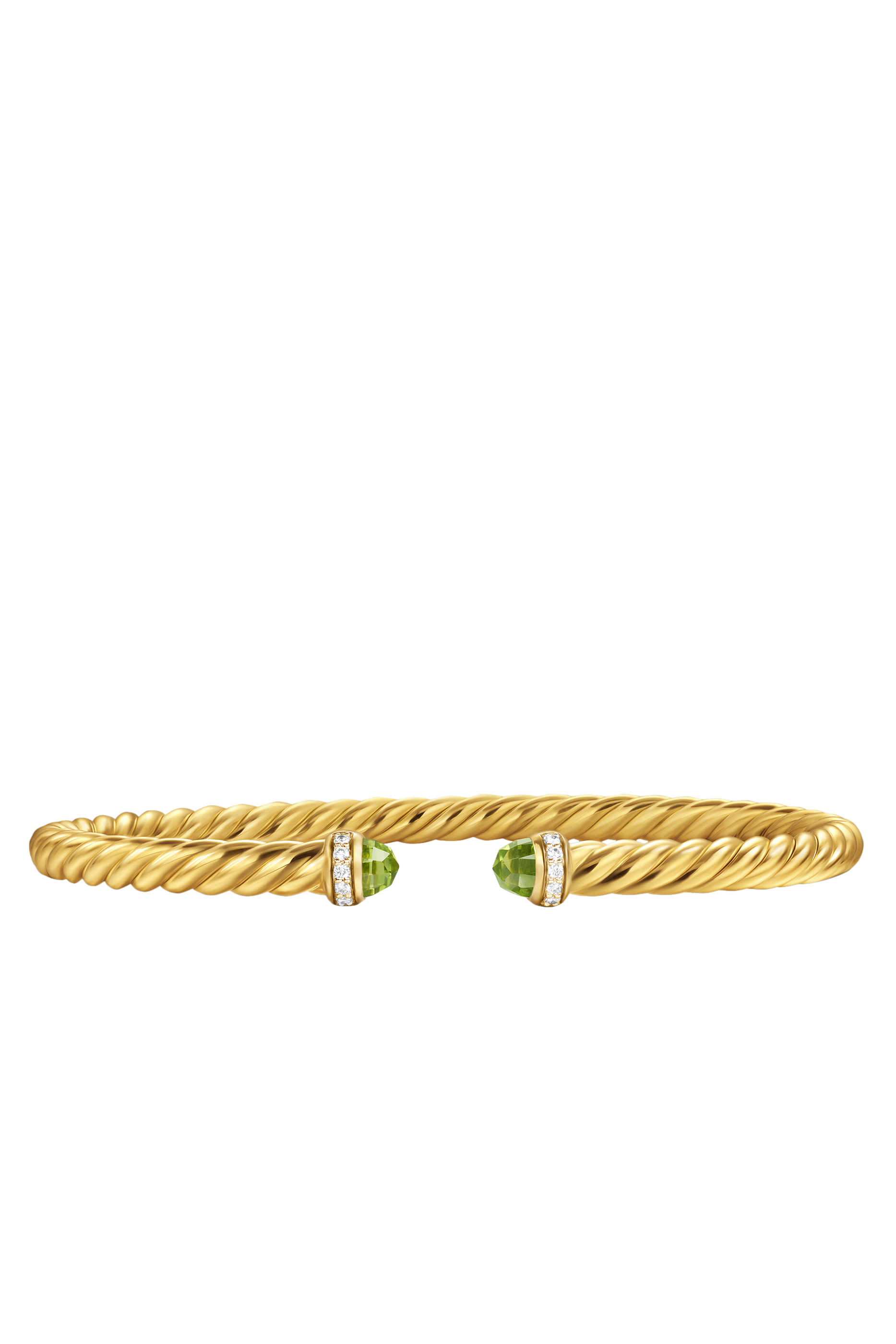 Cablespira® Flex Bracelet, 18k Yellow Gold, Peridot & Diamonds
