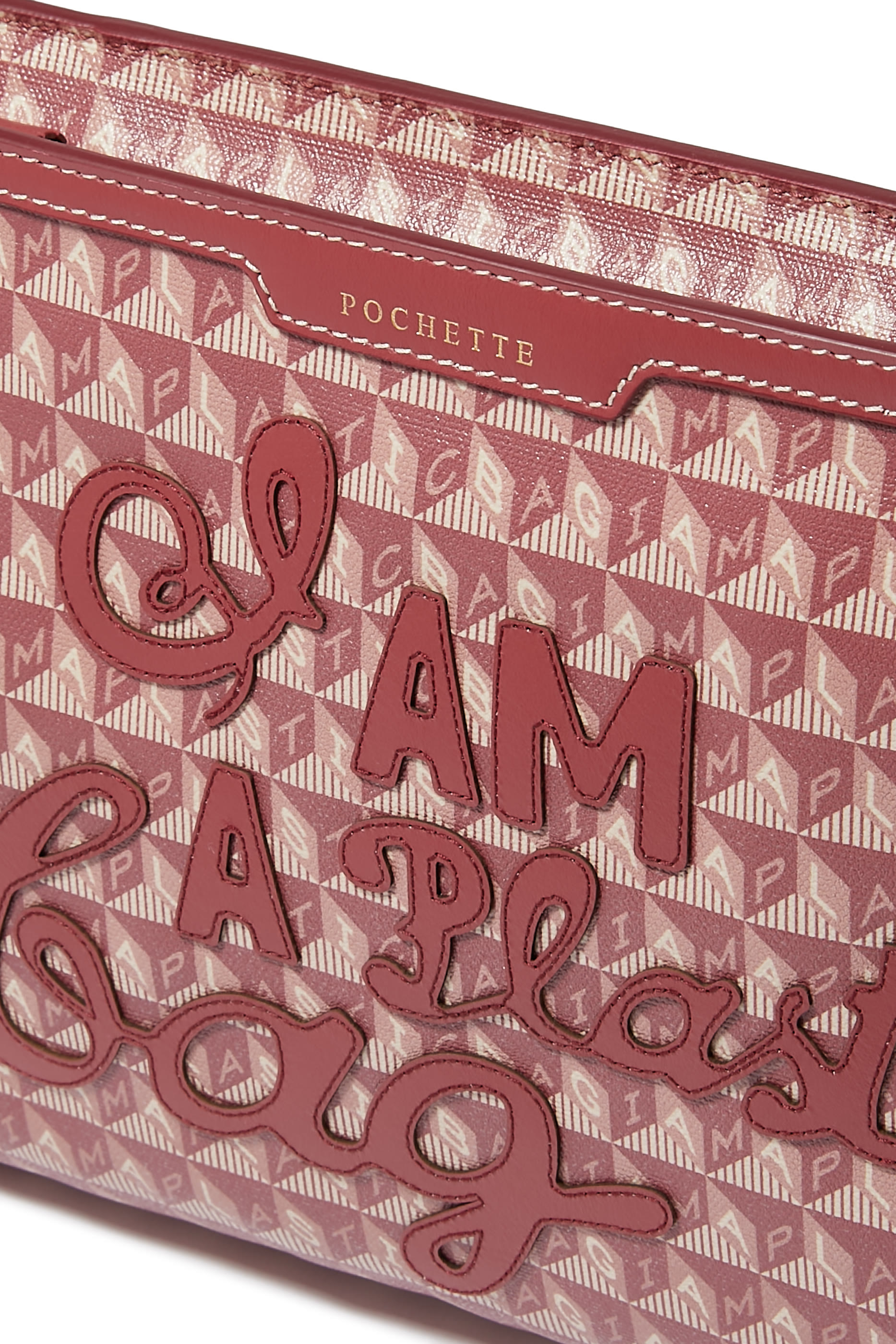 I am a Plastic Bag Motif Pochette Bag