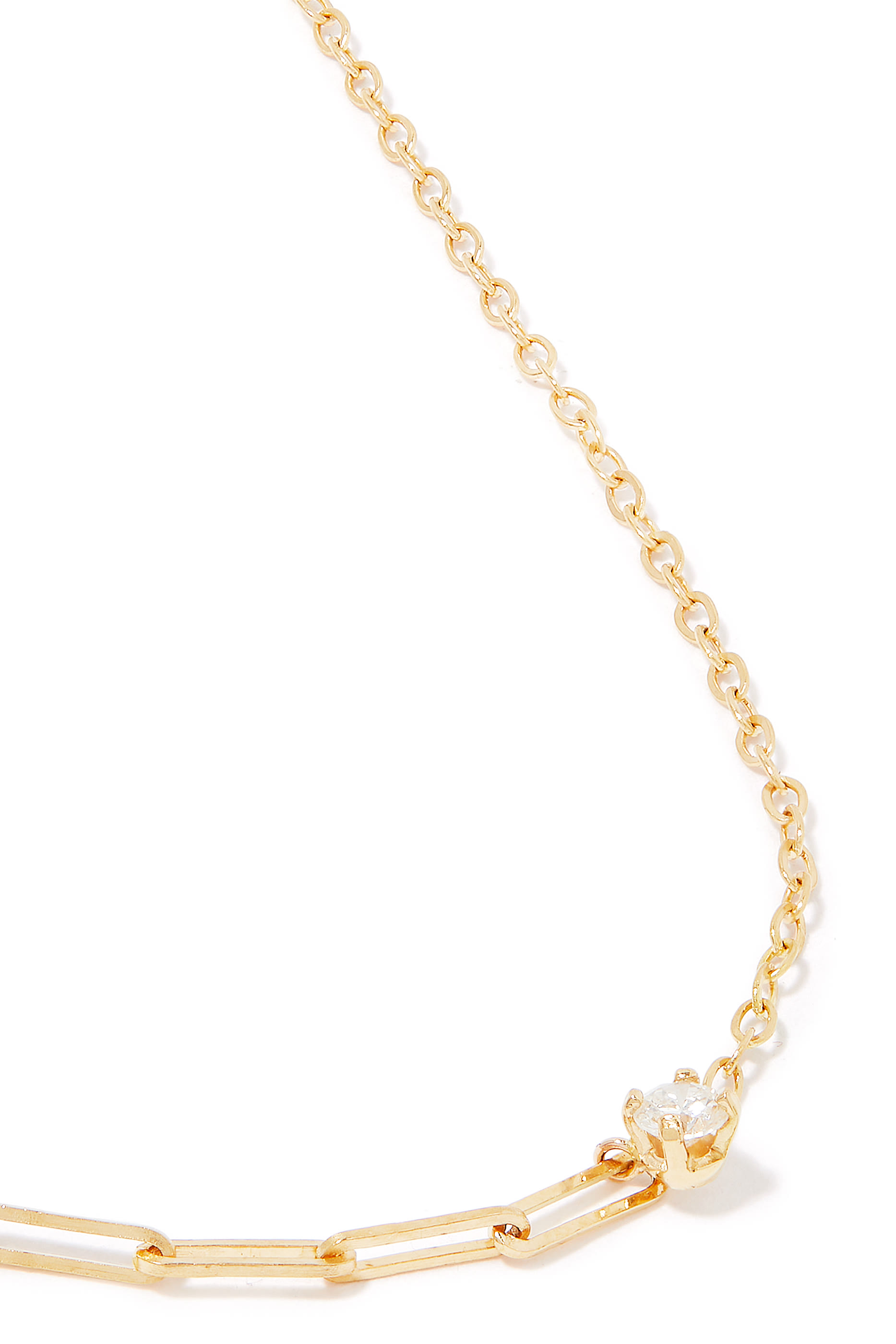 Solitaire Necklace, 18k Yellow Gold & Diamond