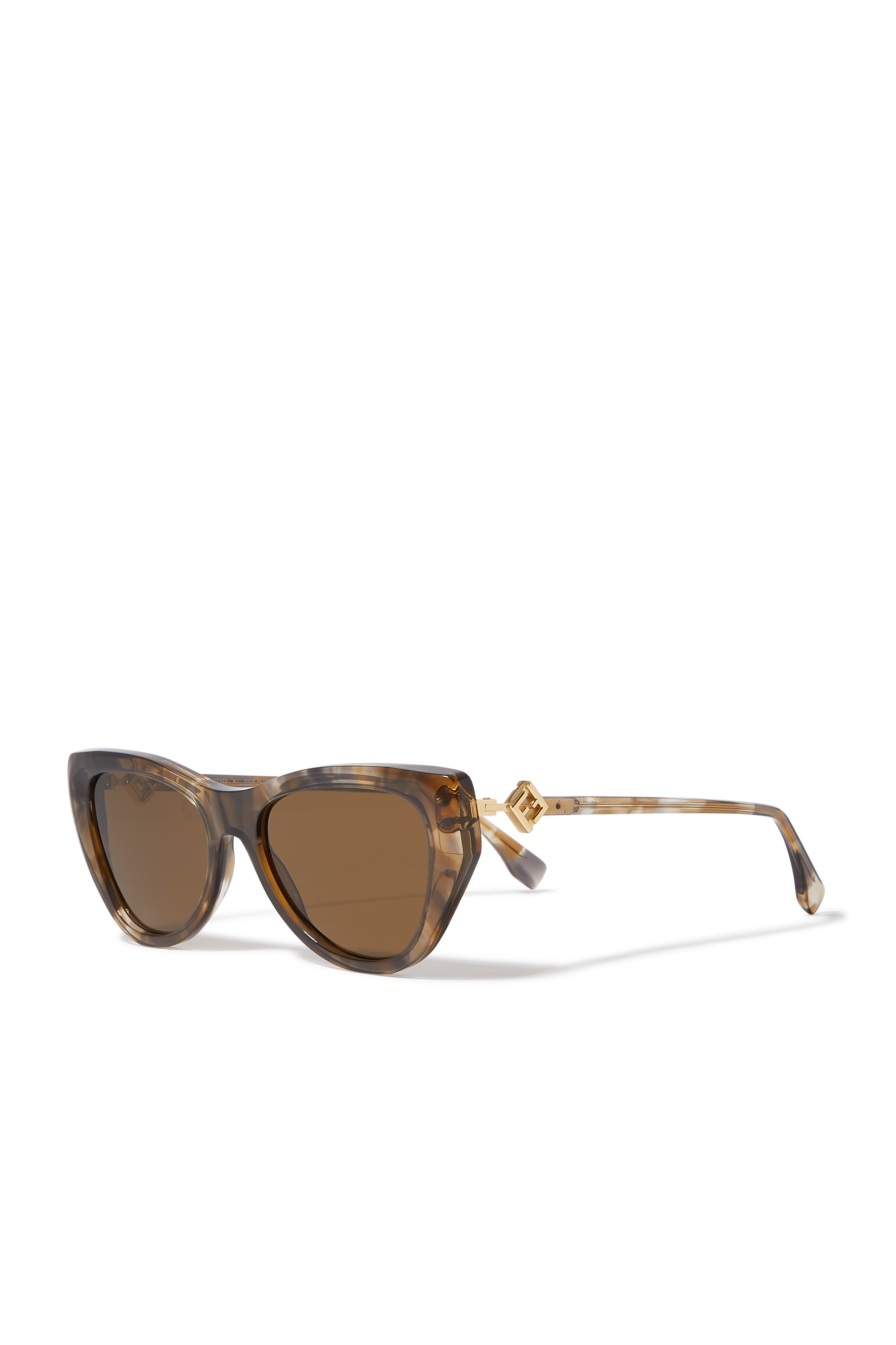 FF Diamonds Brown Havana Cat Eye Sunglasses
