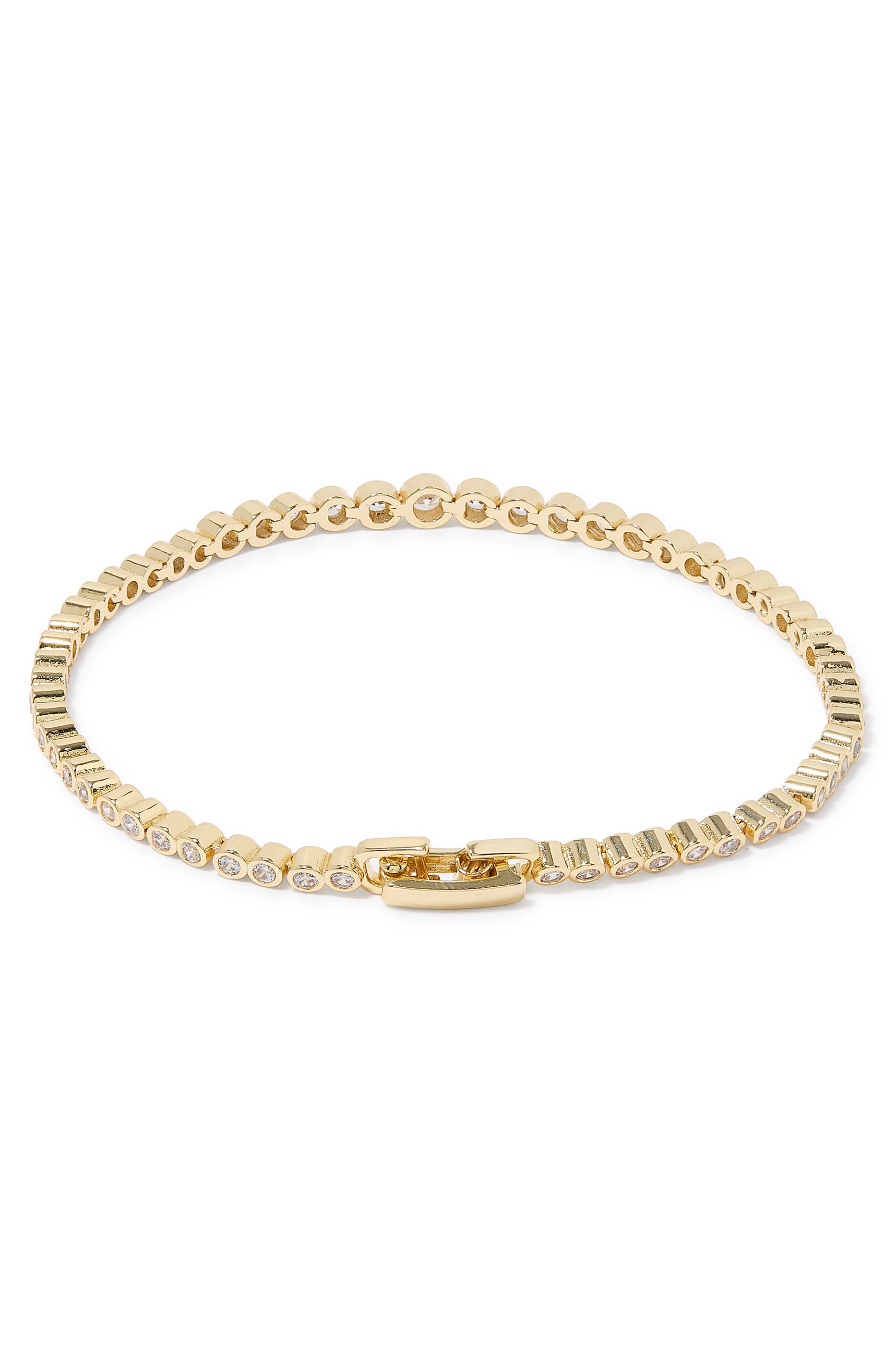 Tennis Bracelet, 14k Vermeil on Sterling Silver & Grade Cubic Zirconia