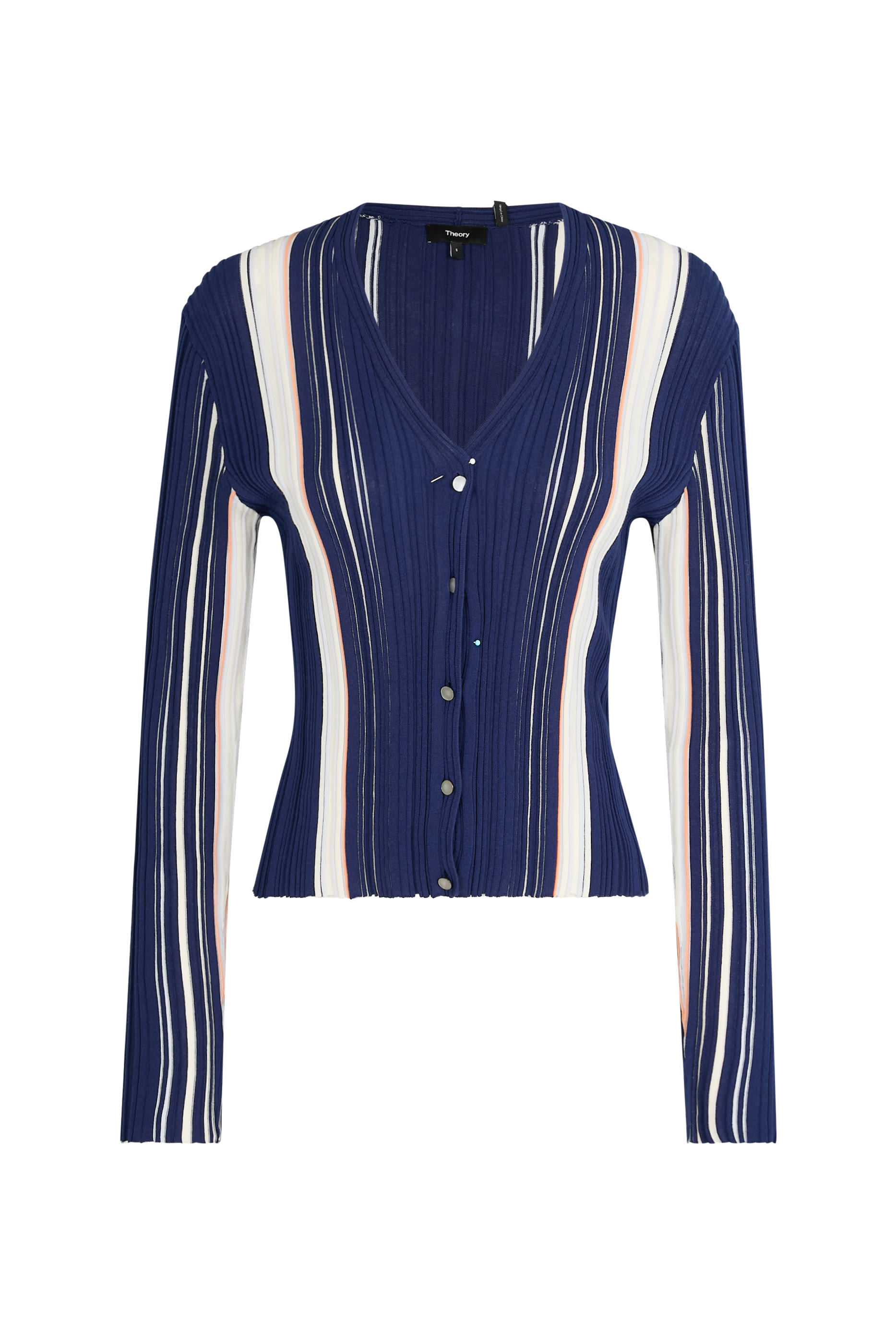  Ribbed Cardigan in Organic Cotton-Blend