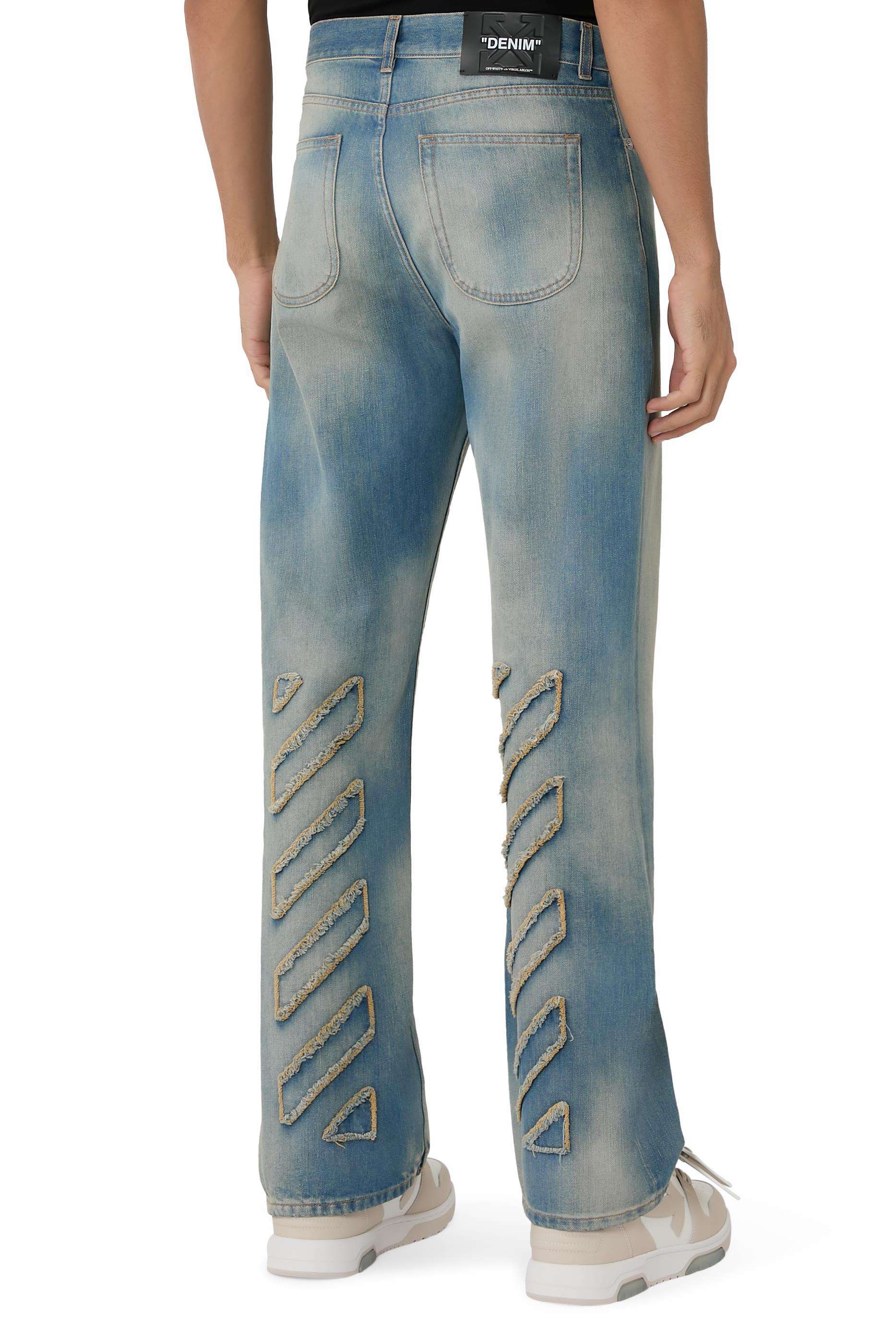  Diagonal Raw Patch 90s Skate Jeans 