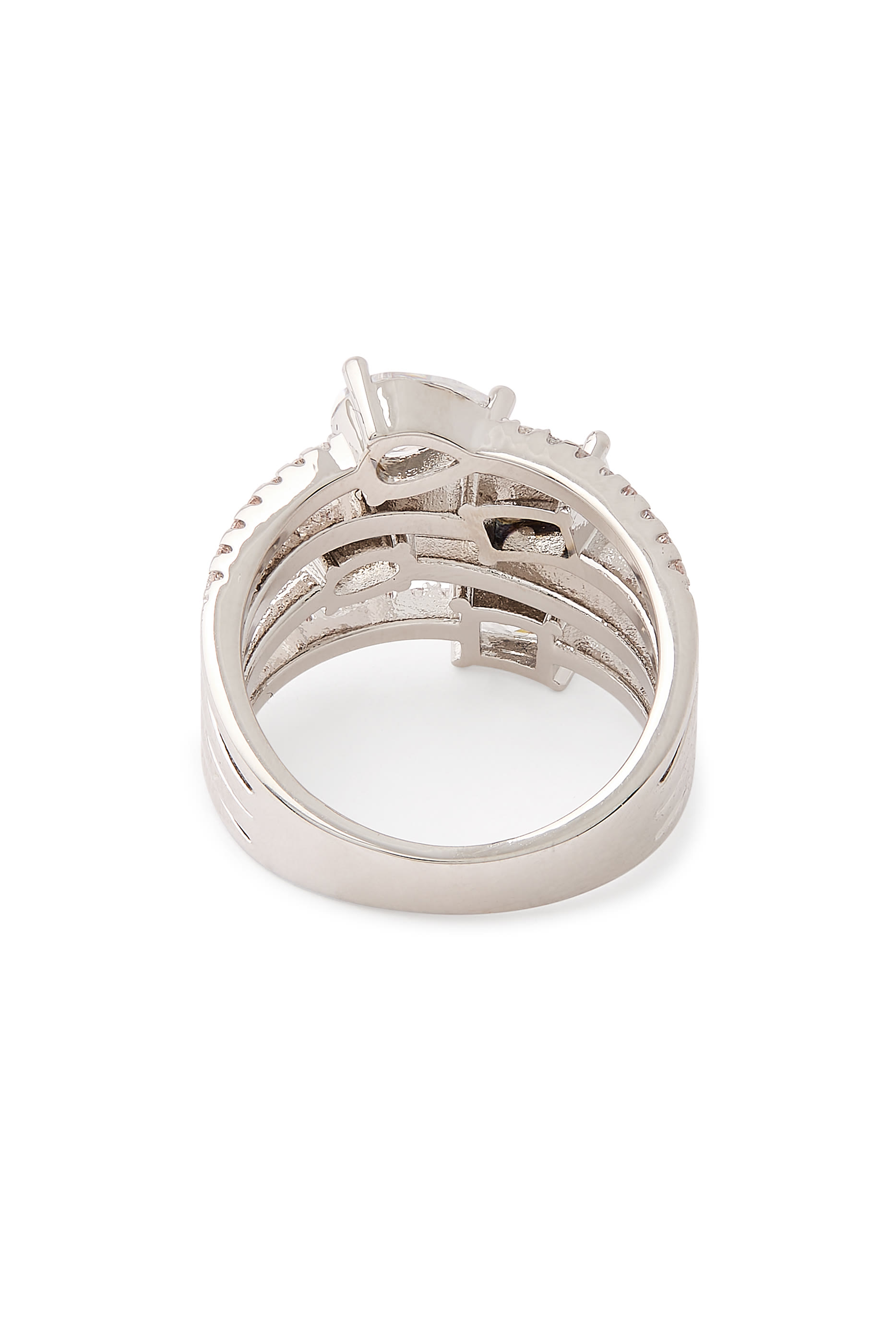 Stack Rings, Rhodium Plated Brass & Cubic Zirconia