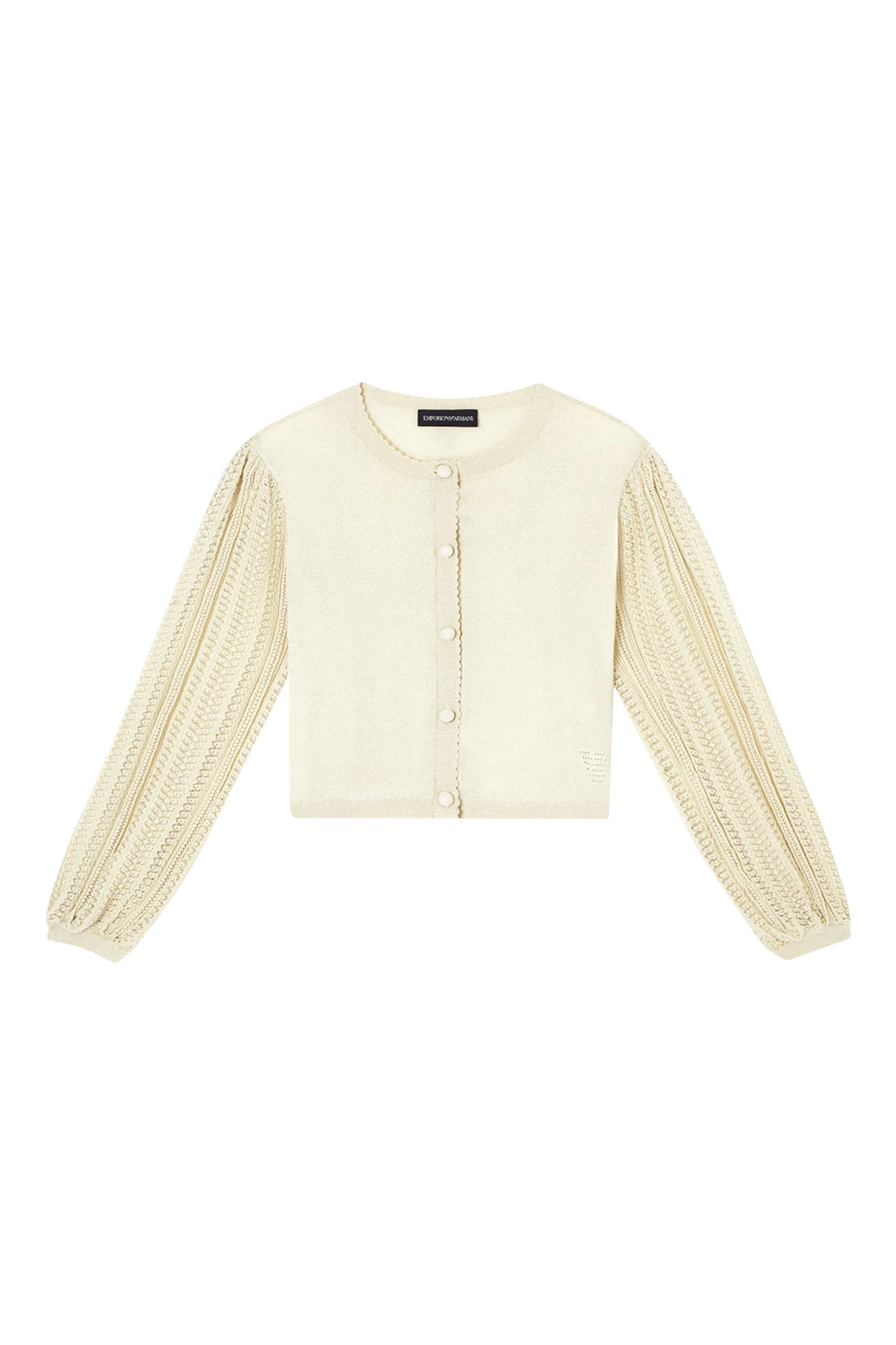 Kids Metallic Thread Detail Knit Cardigan 