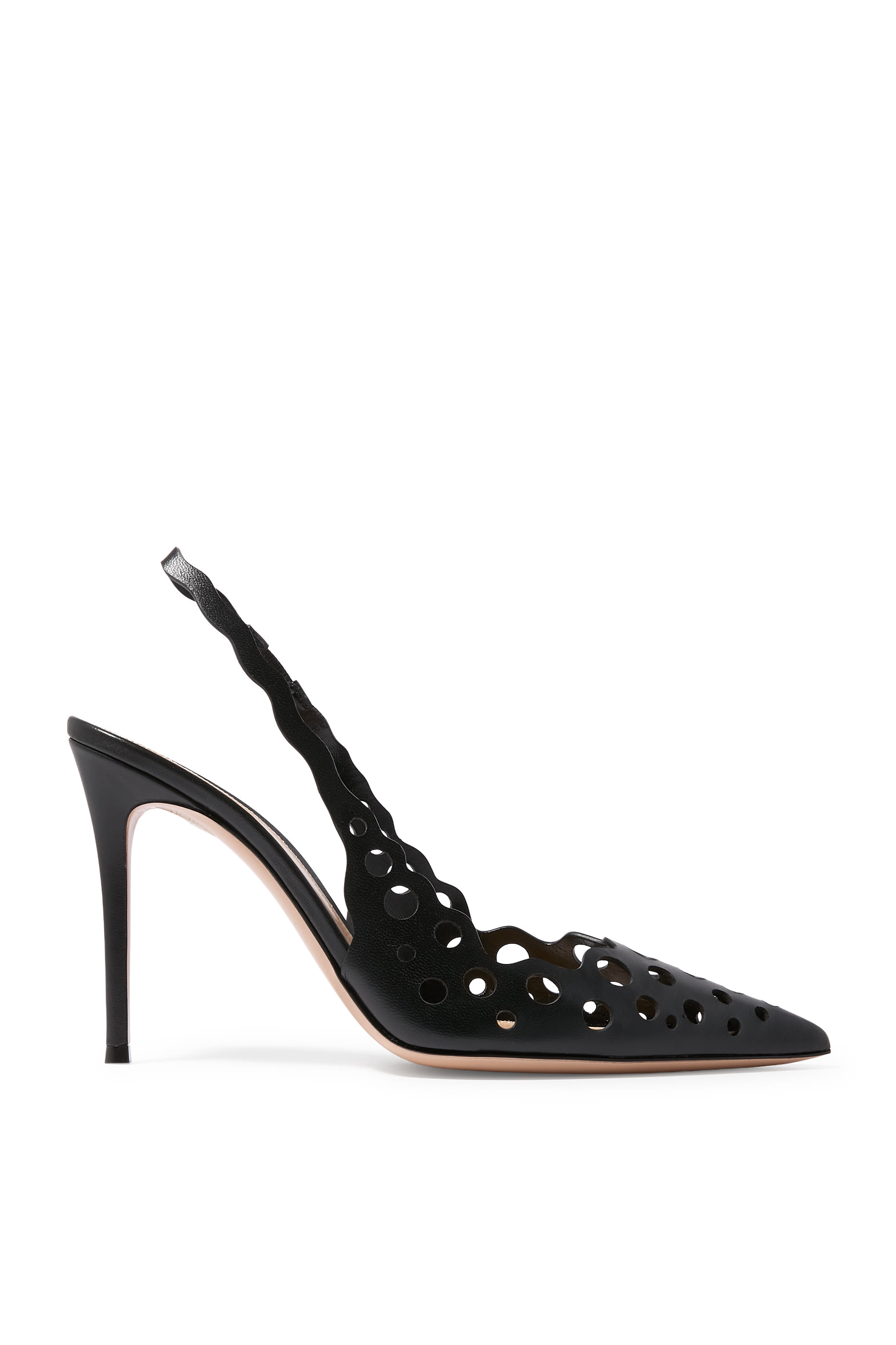  Laser-Cut 95 Slingback Heeled Pumps 