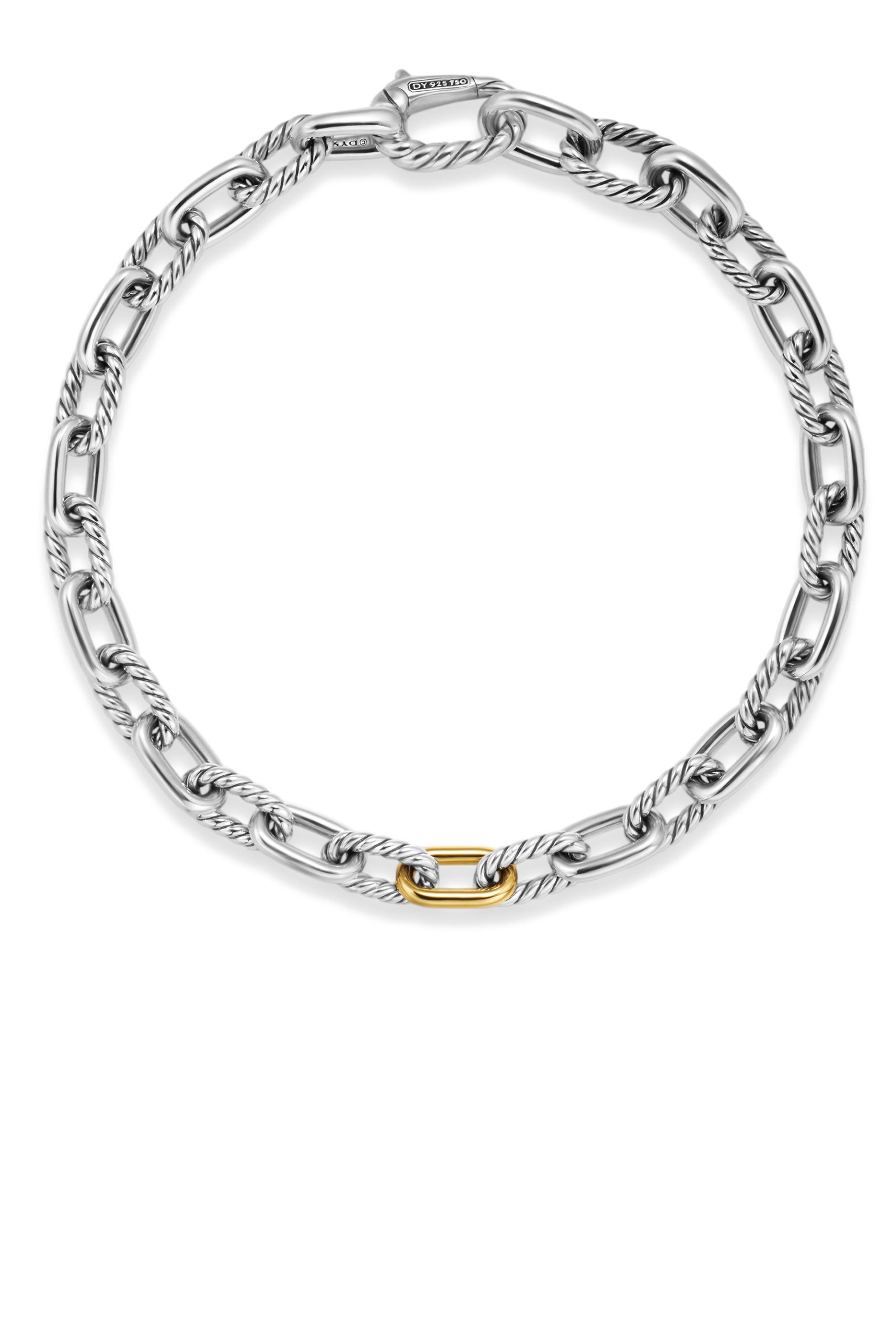 DY Madison® Chain Bracelet, Sterling Silver, 18k Yellow Gold