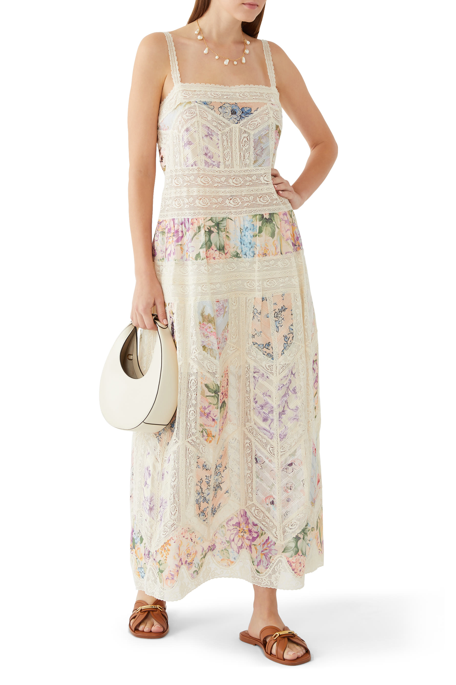 Halliday Lace Trim Floral Slip Dress