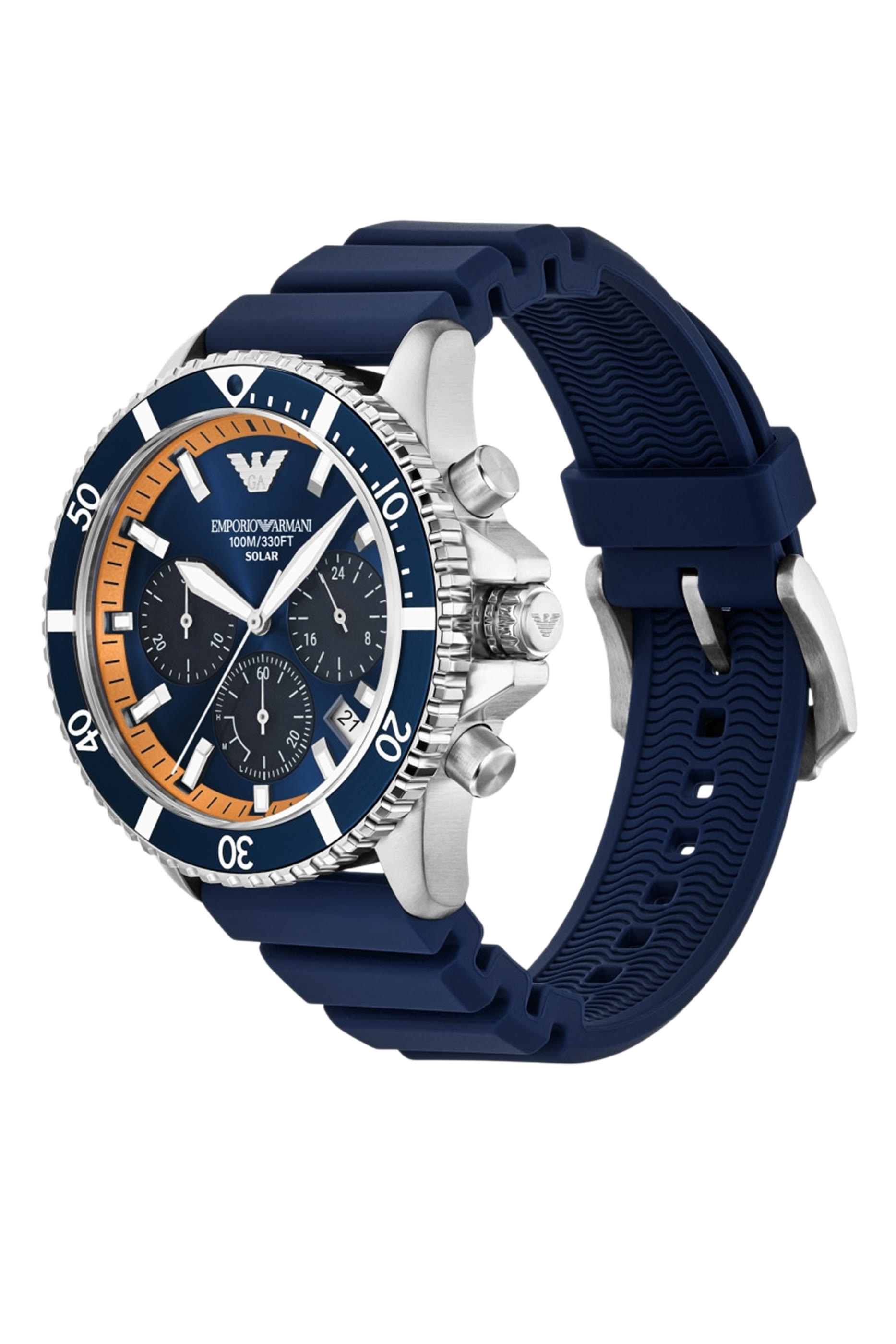  World Explorer Solar-Powered Chronograph Silicone Watch