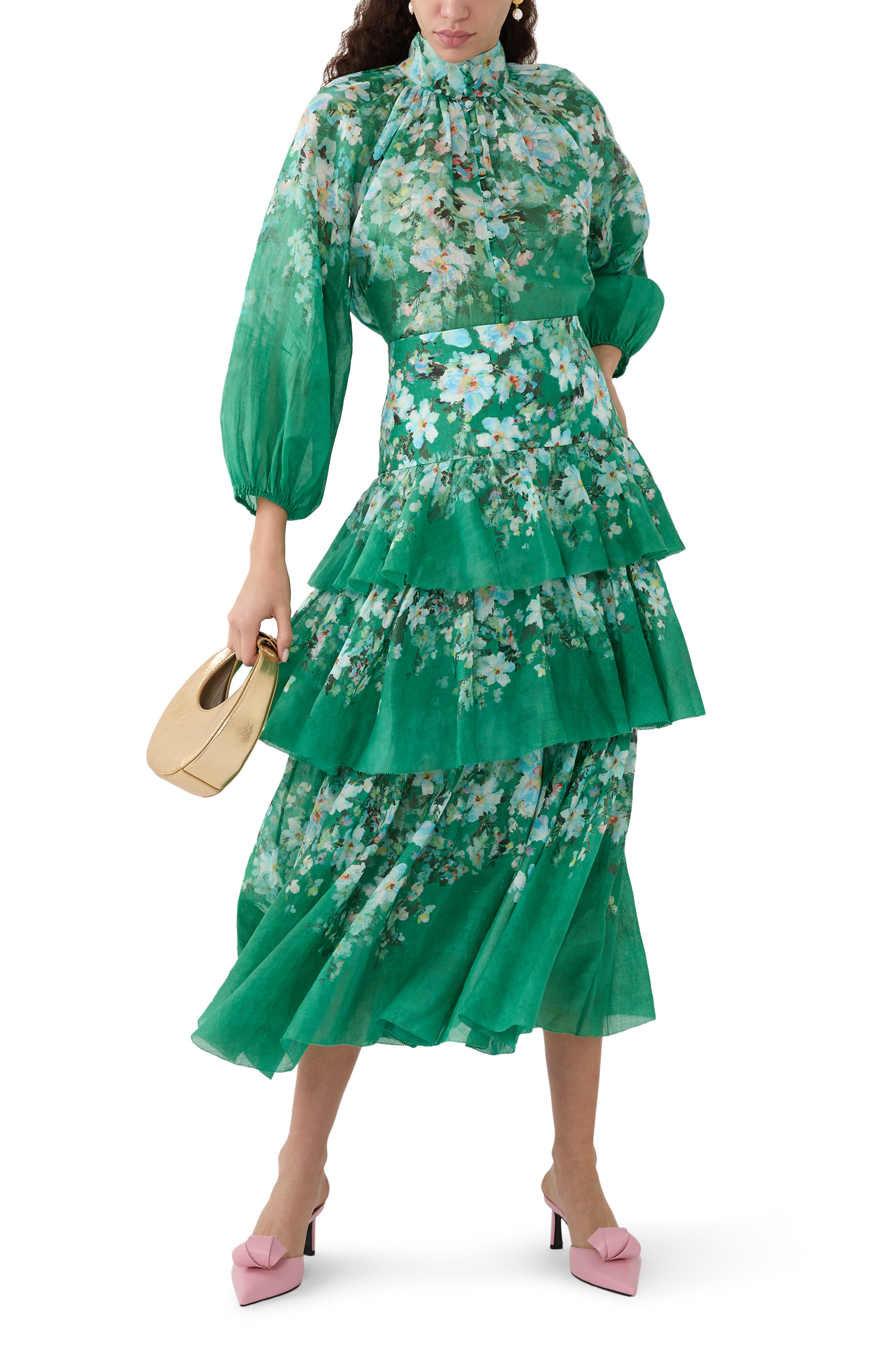 Everley Tiered Midi Skirt