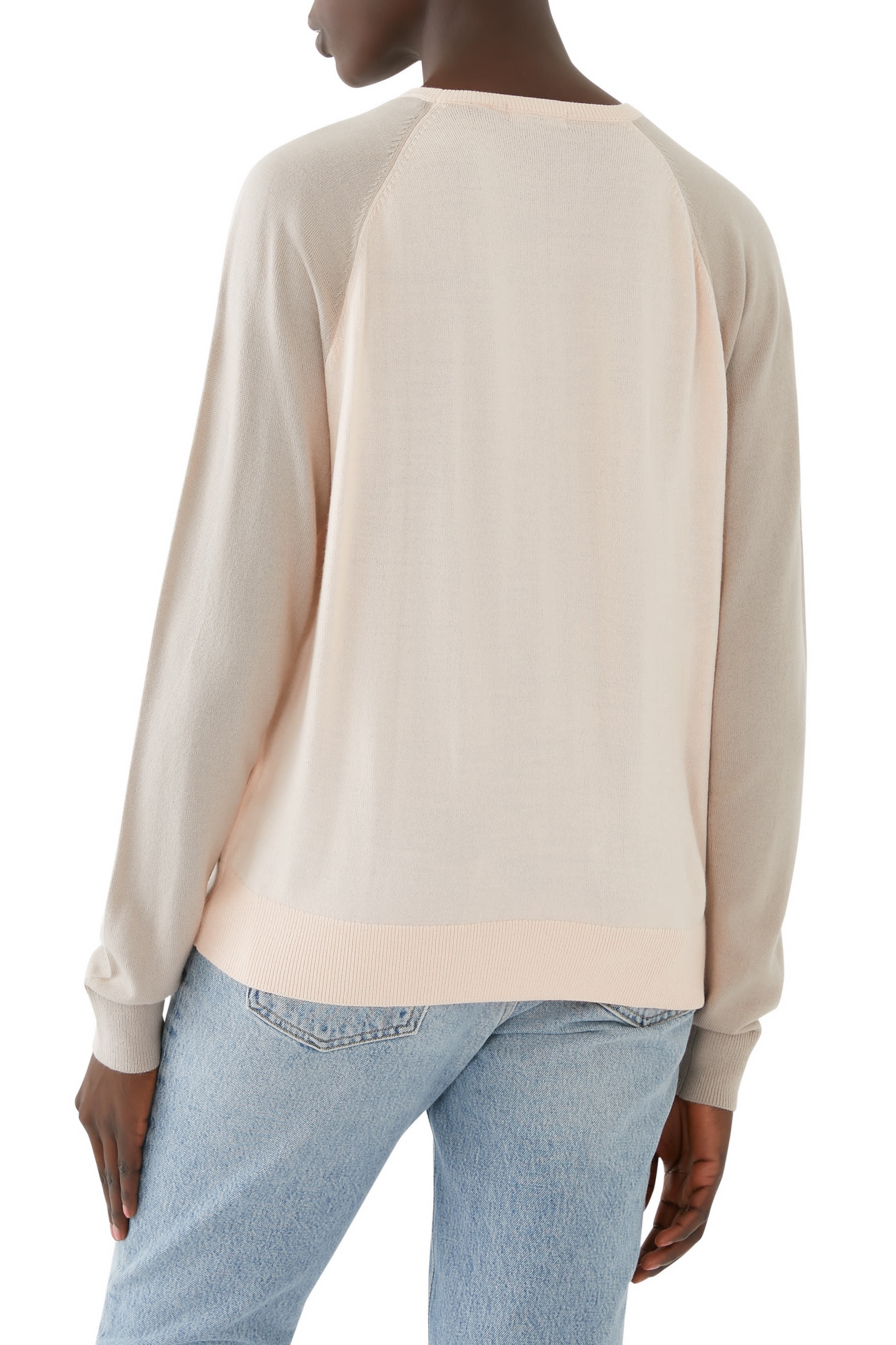 Two-Tone Knit Sweatshirt
