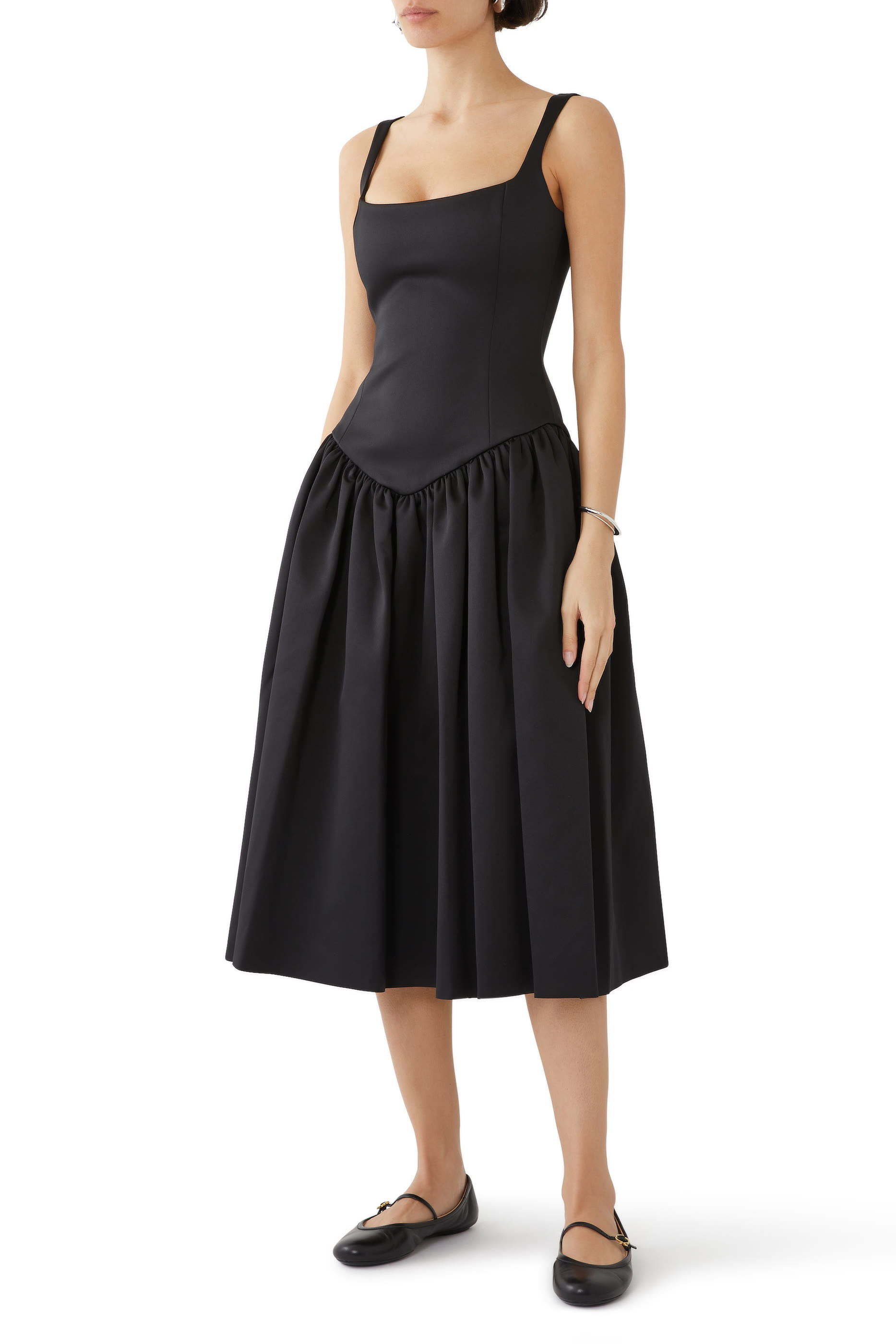 Lola Bonded Satin Midi Dress