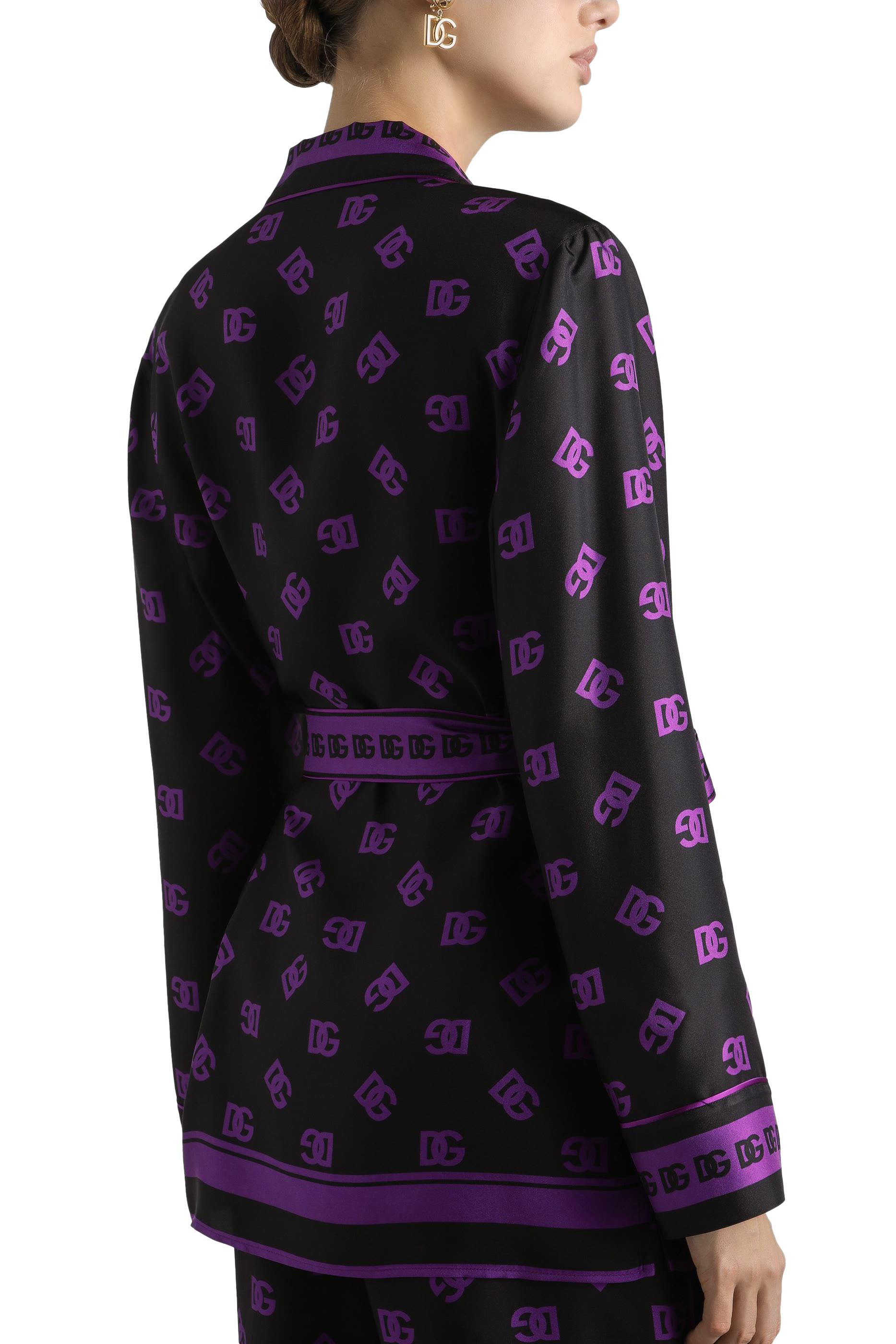All-Over DG Logo Scarf Print Pajama Shirt