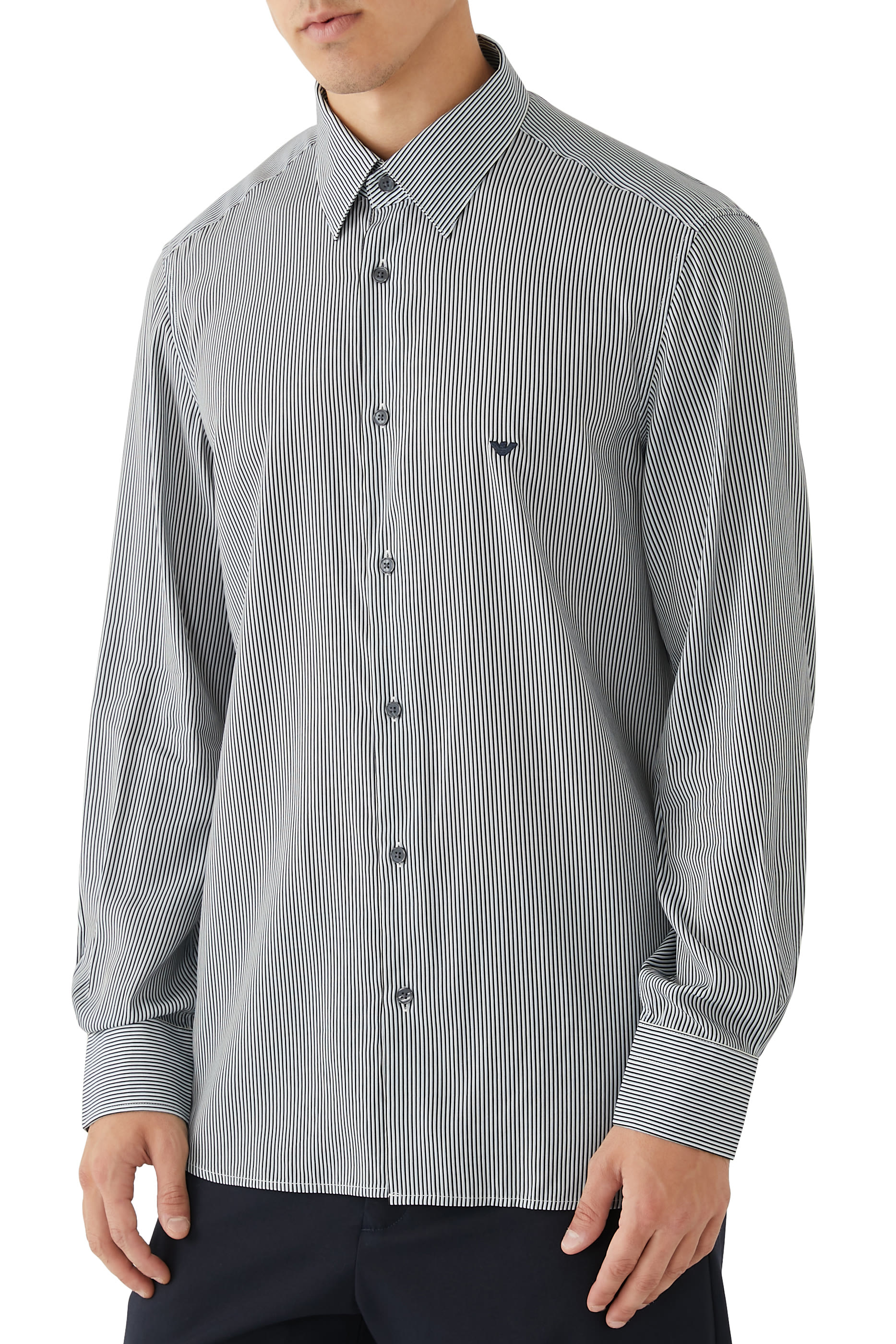 Micro Vertical Stripe Shirt