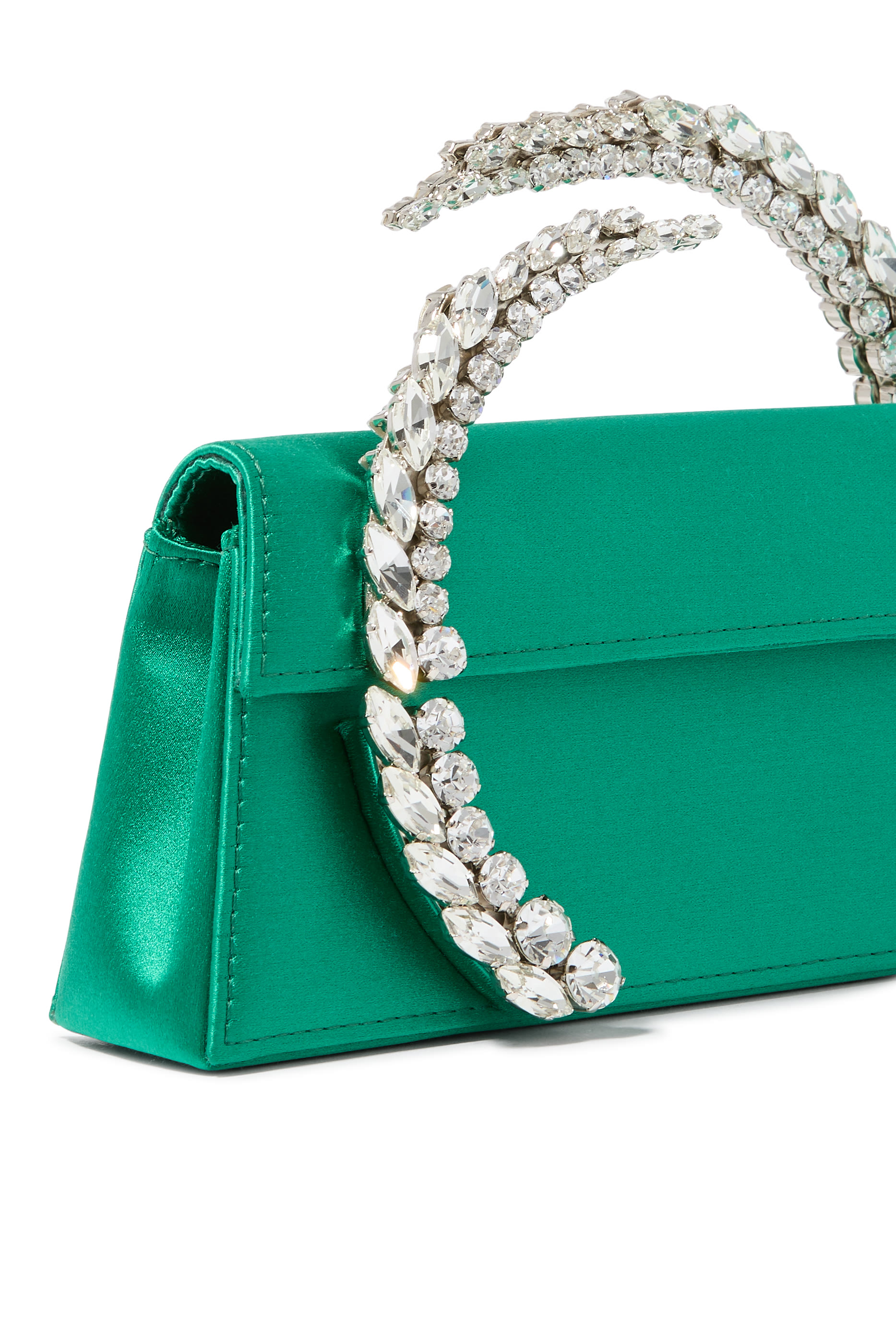 Karma Stone-Encrusted Satin Clutch Bag