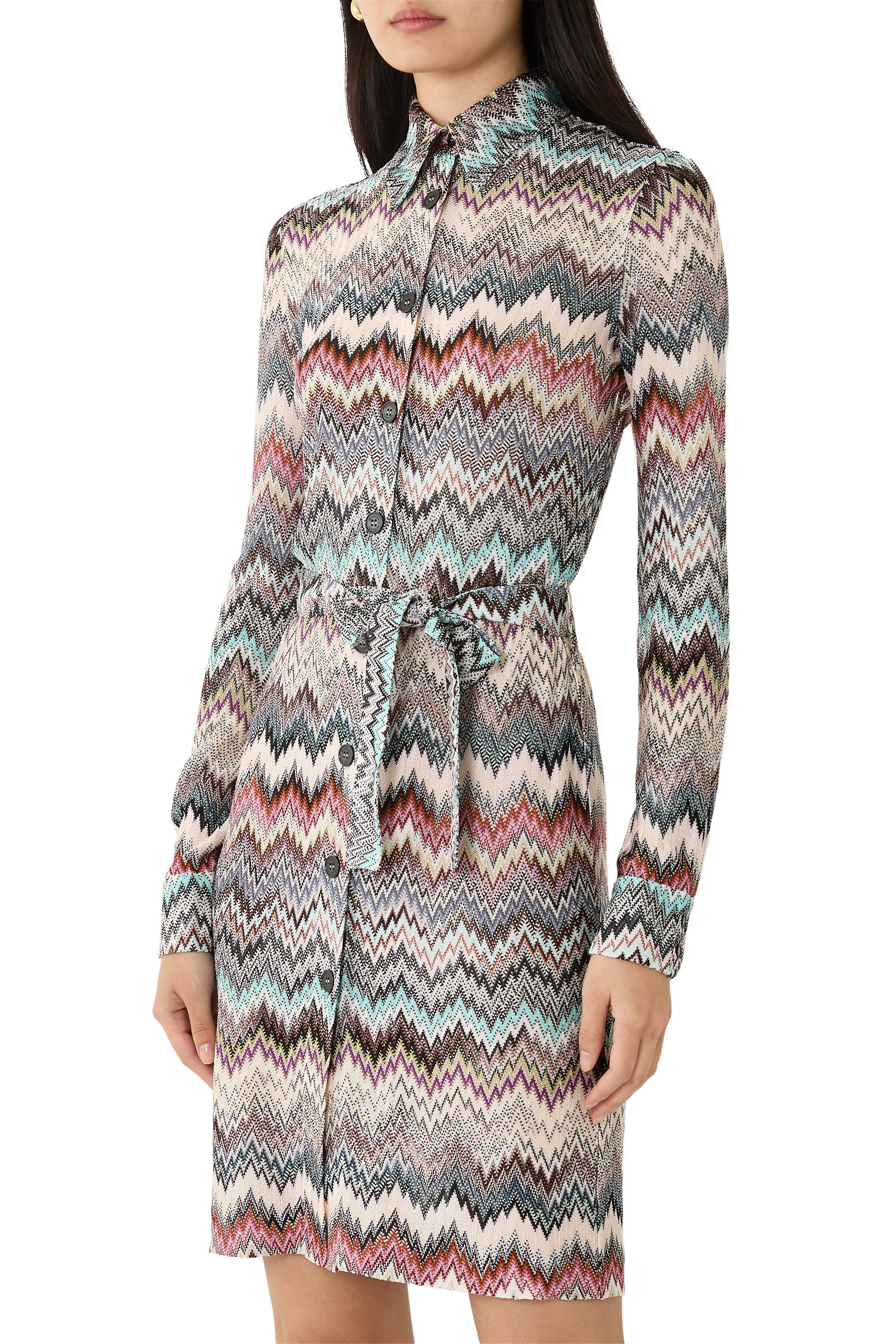 Snake Pattern Shirt Dress 