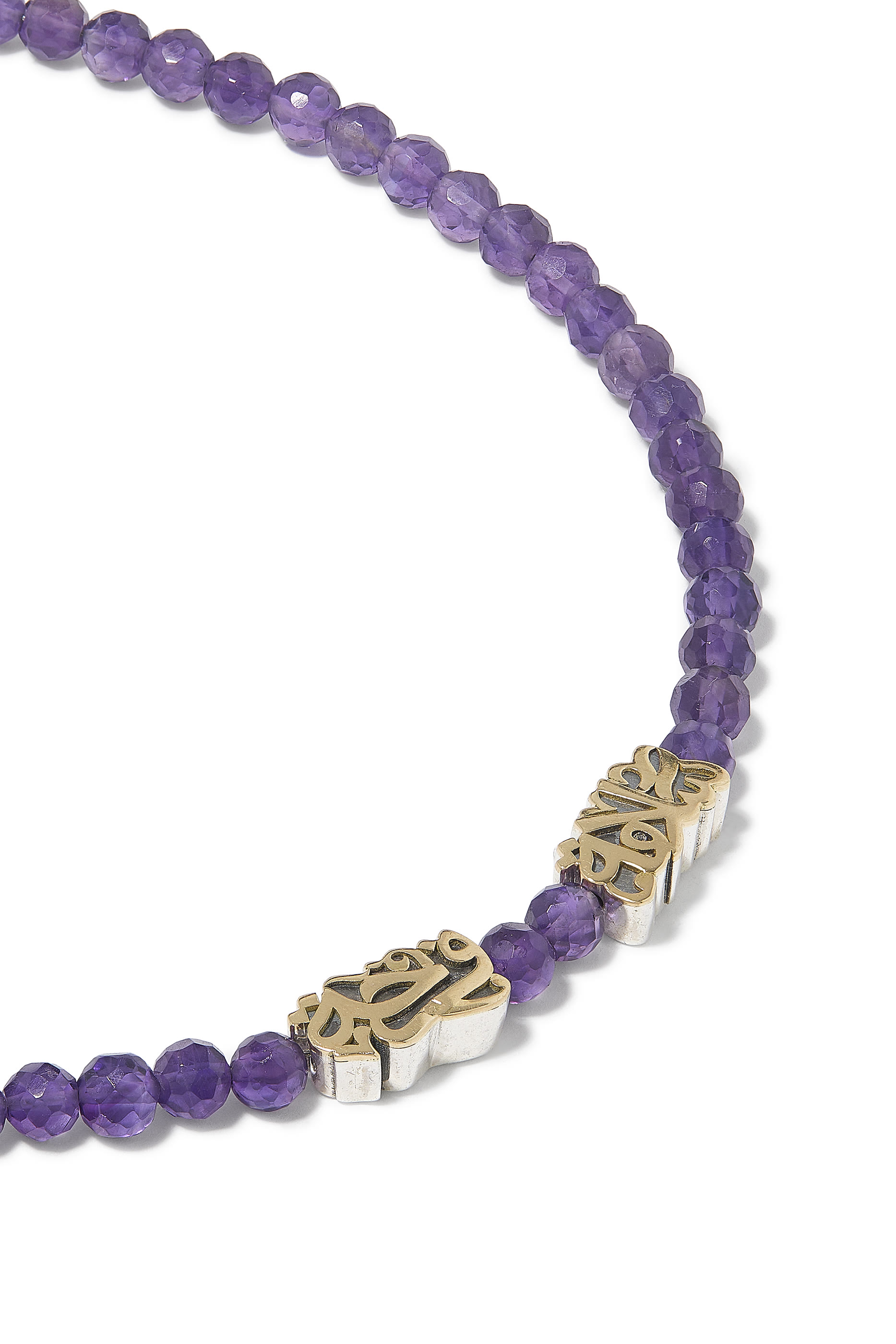 Nur Happiness Wrap-Around Bracelet, 18K Gold with Sterling Silver & Amethyst