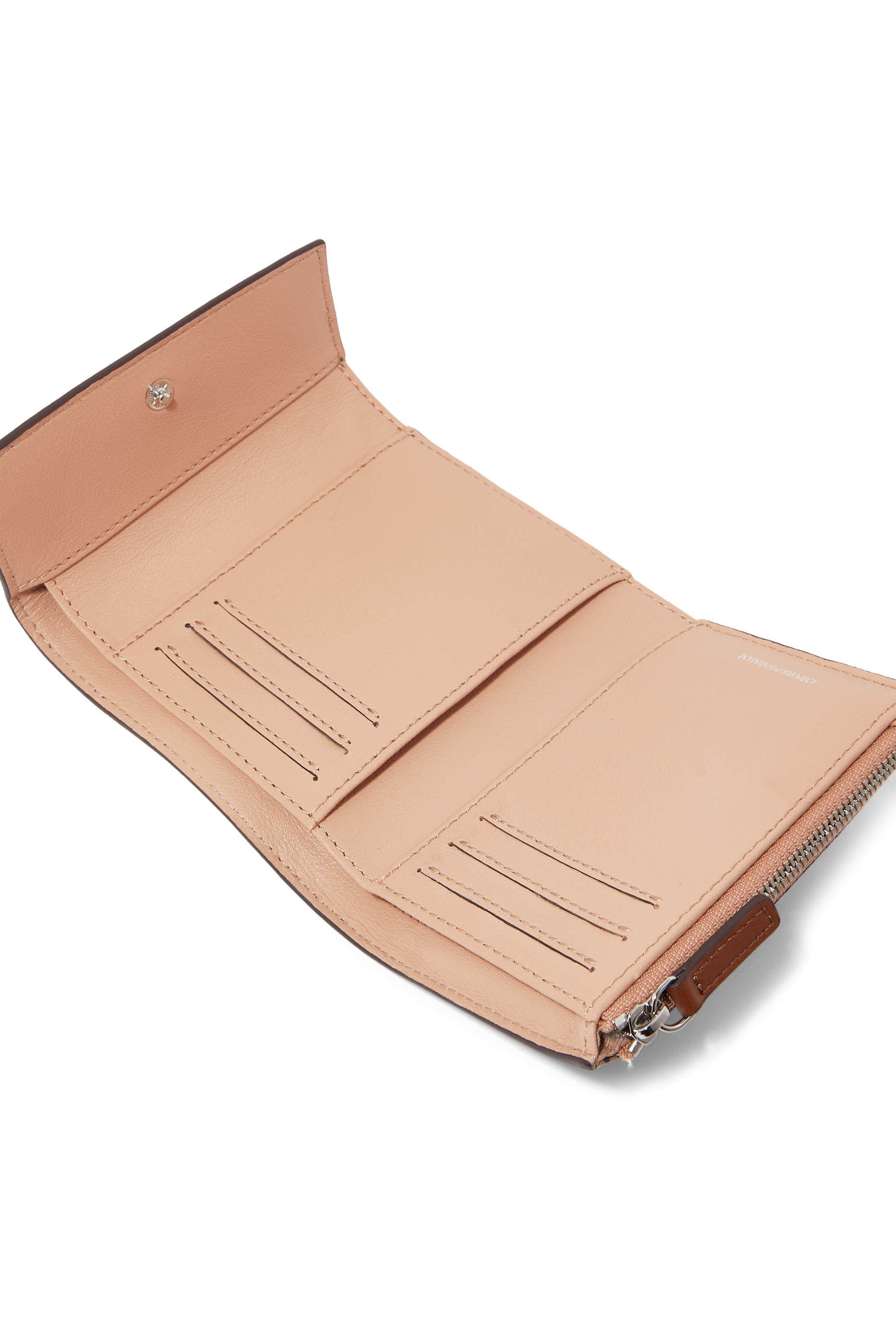 EA Monogram Trifold Wallet in Eco Leather