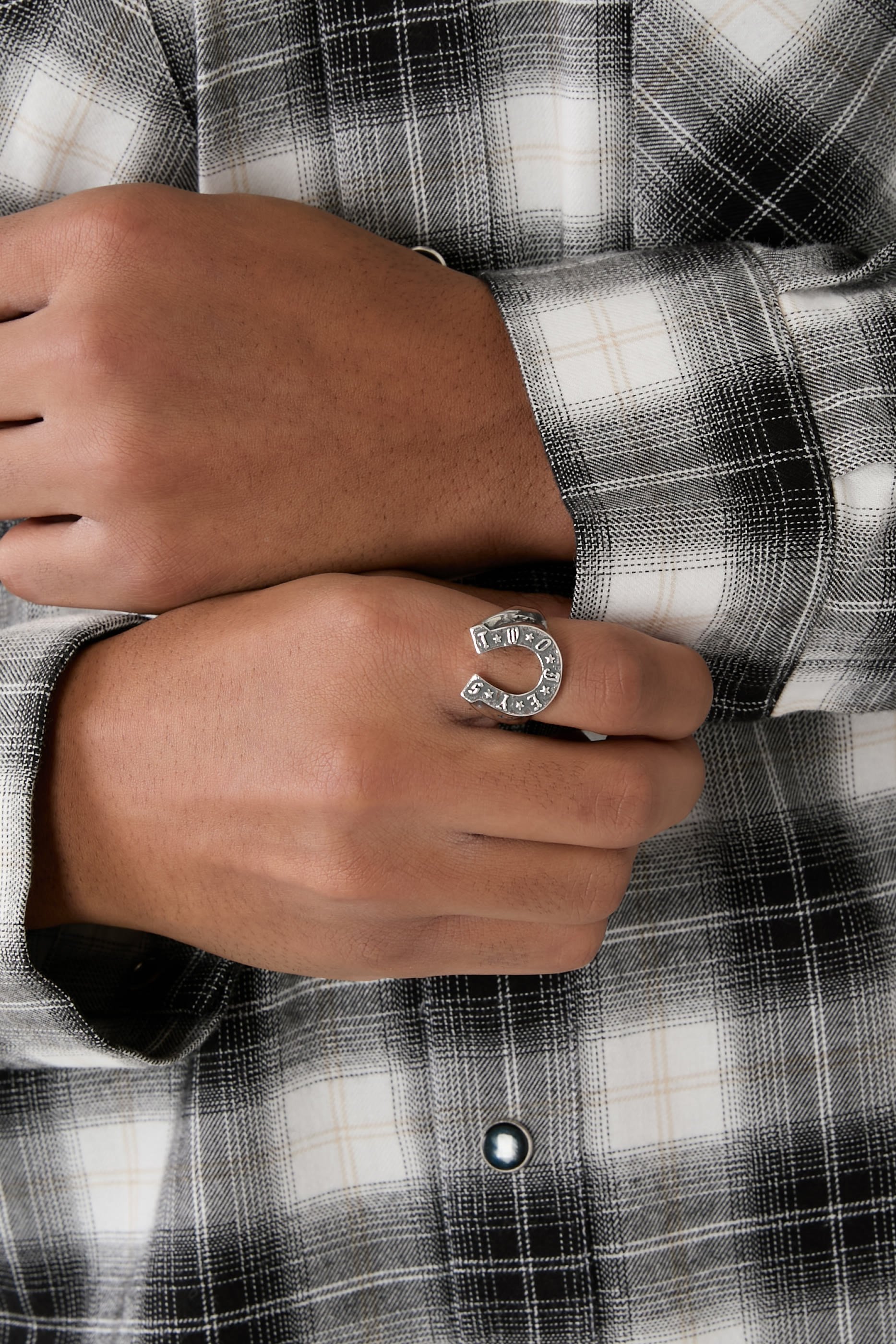  TJ Horseshoe Ring, 925 Sterling Silver