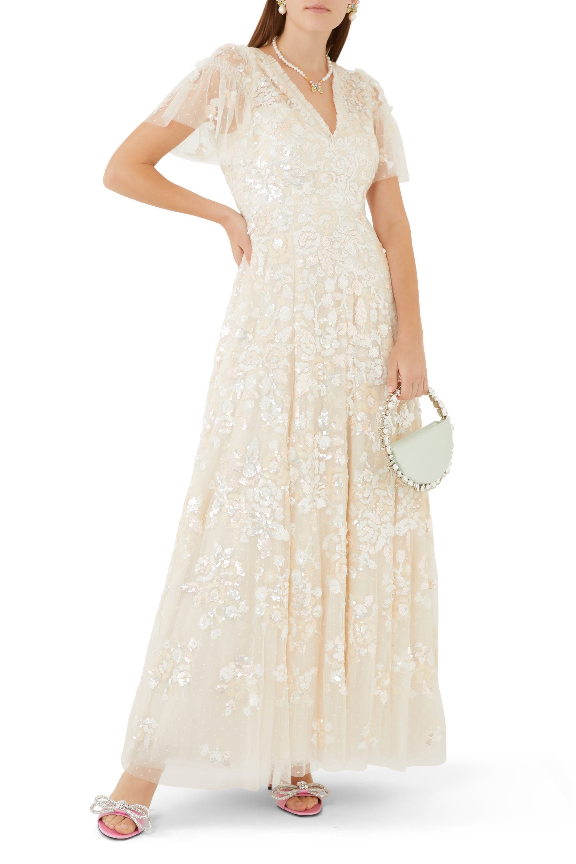 Sequin Paradise Short Sleeve Gown