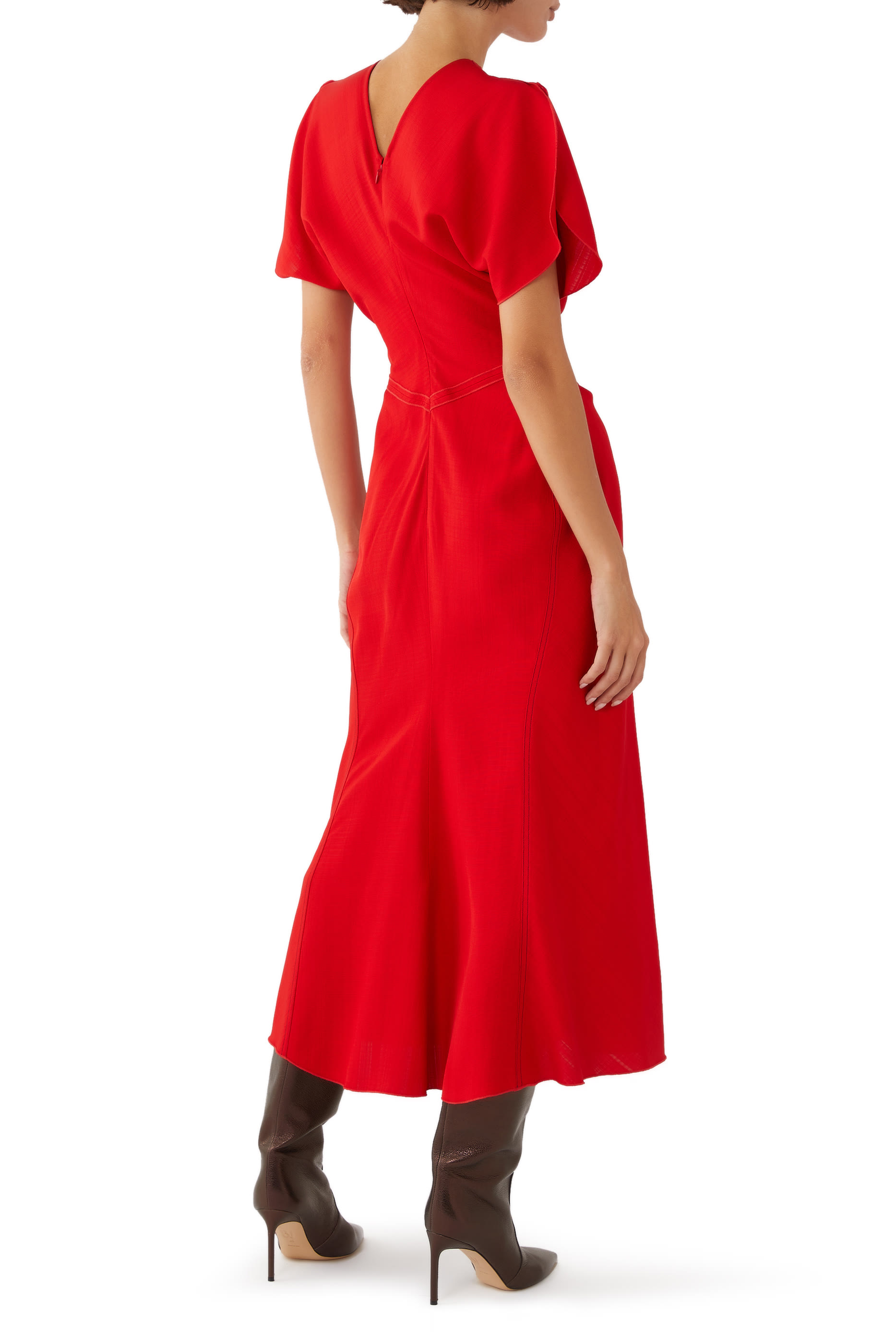 Gathered Waist Midi Dress