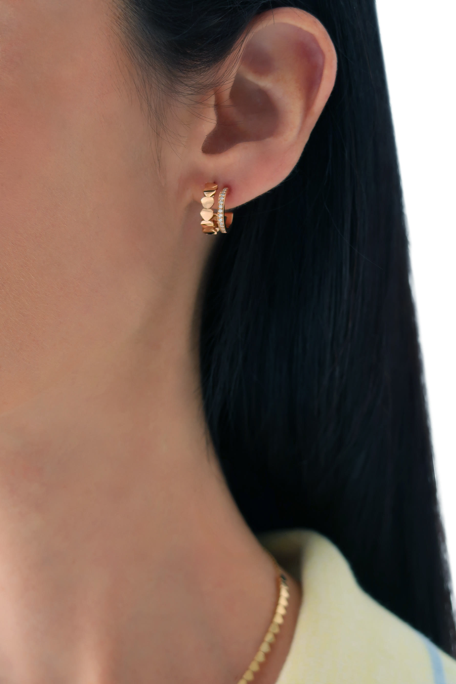 LIT Huggies, 18K Rose Gold & Diamonds