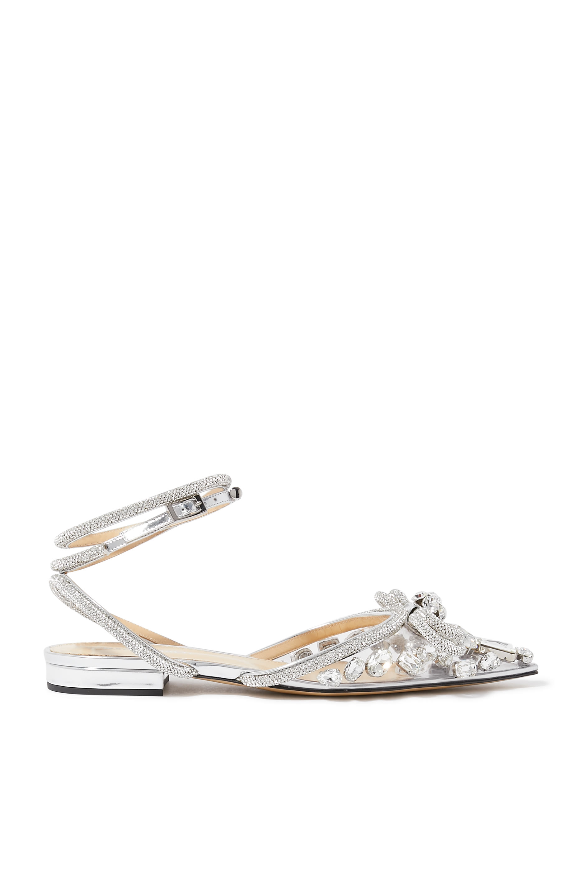 Double Bow Glitter Ballerina Shoes