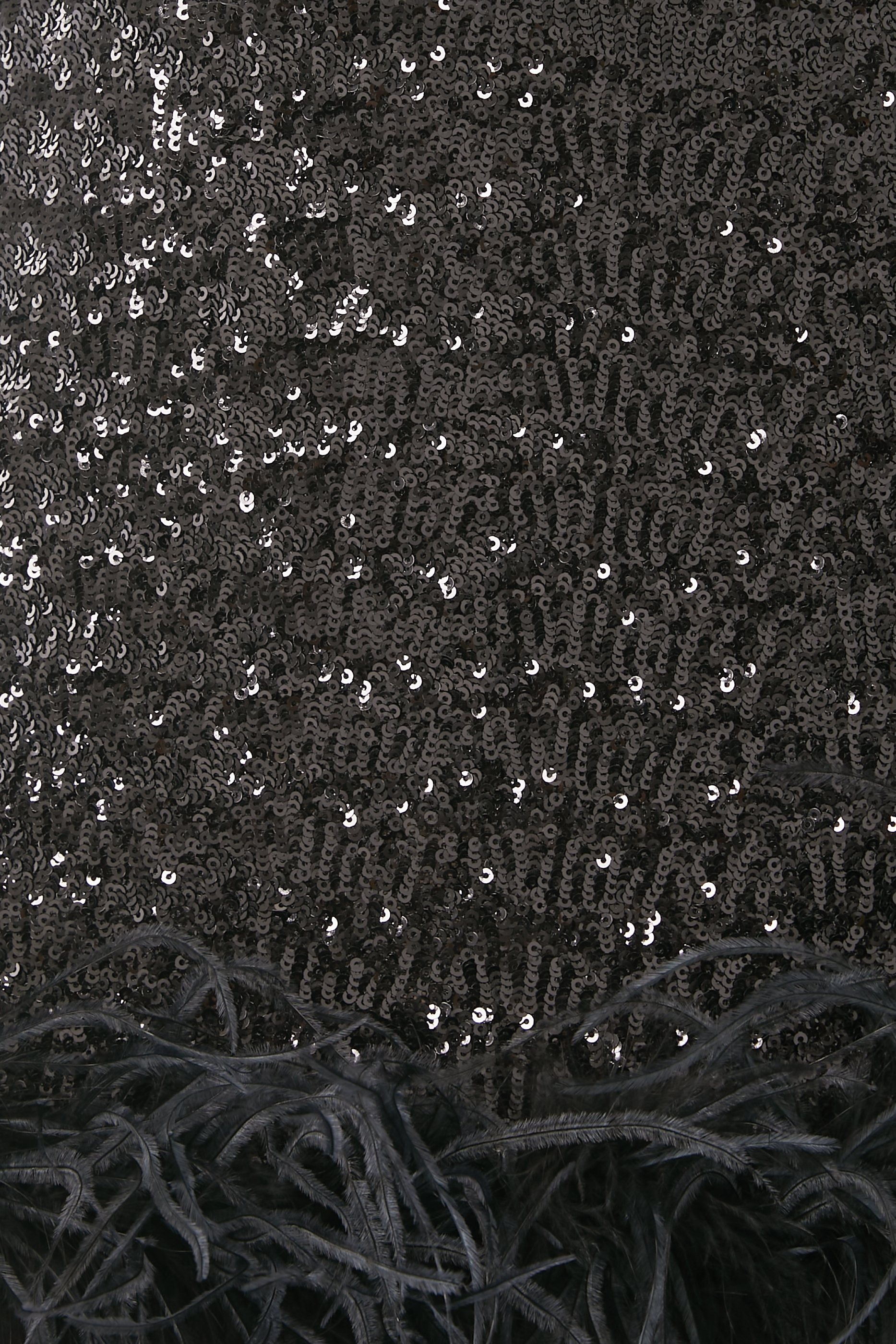 Paillettes Plumage Necklace Short Dress