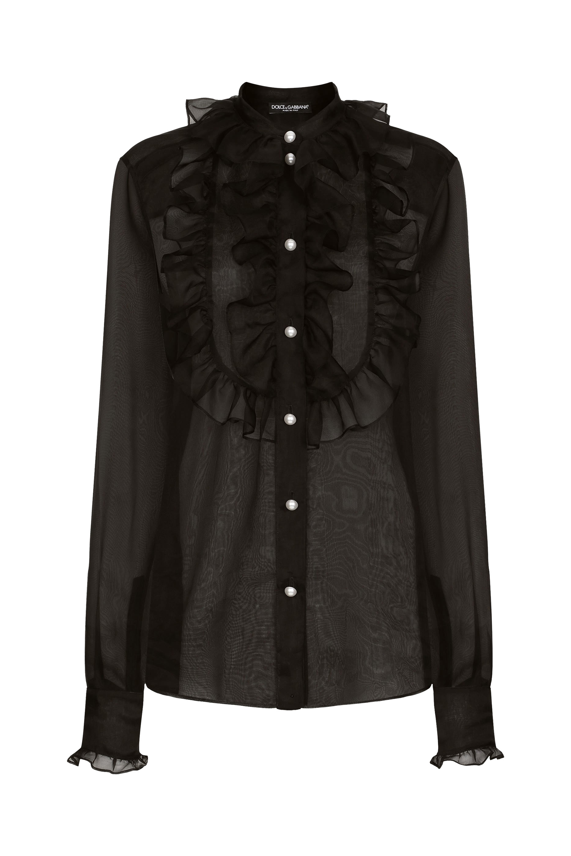 Organza Shirt with Ruffles