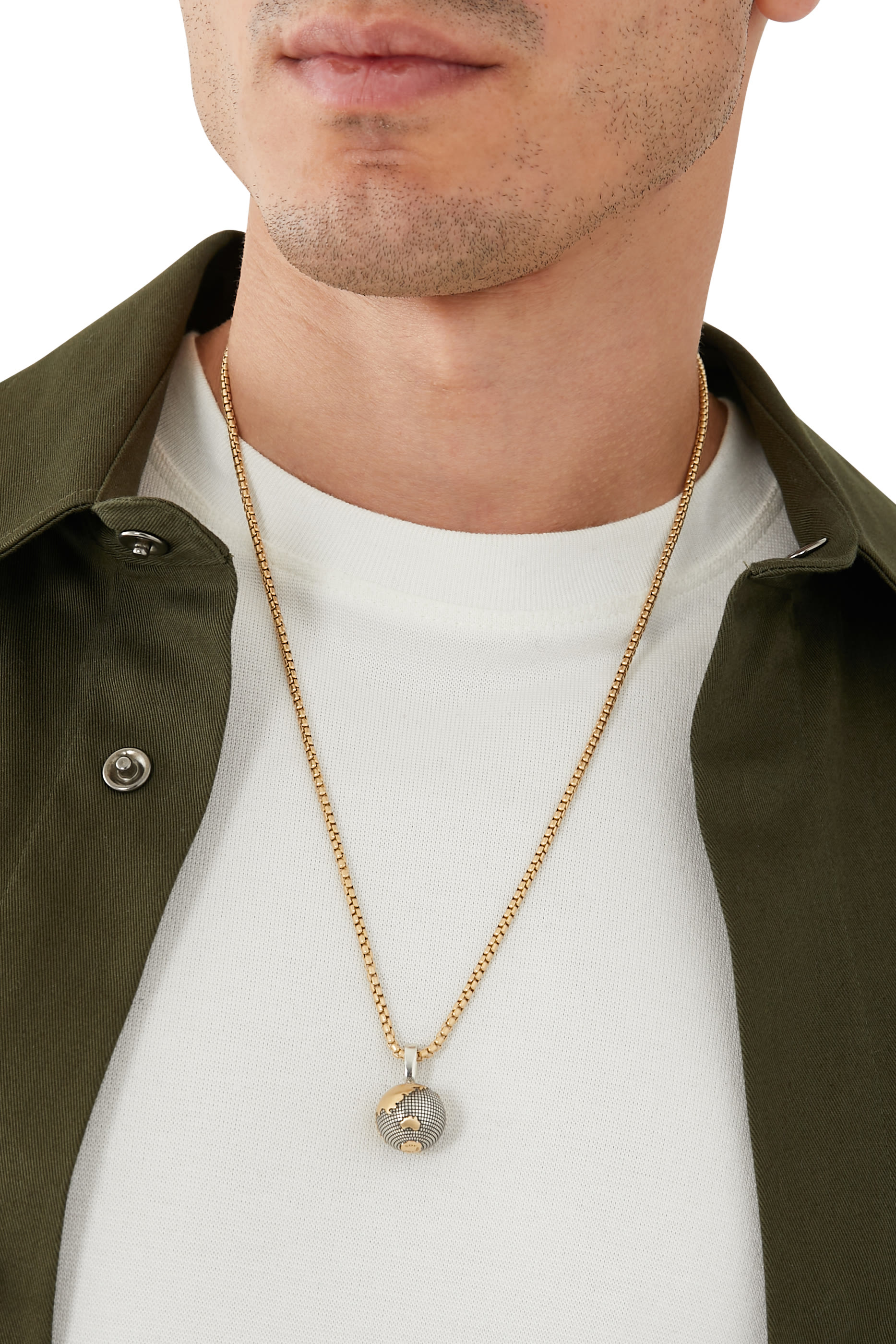 Earth Amulet, 18k Yellow Gold & Sterling Silver