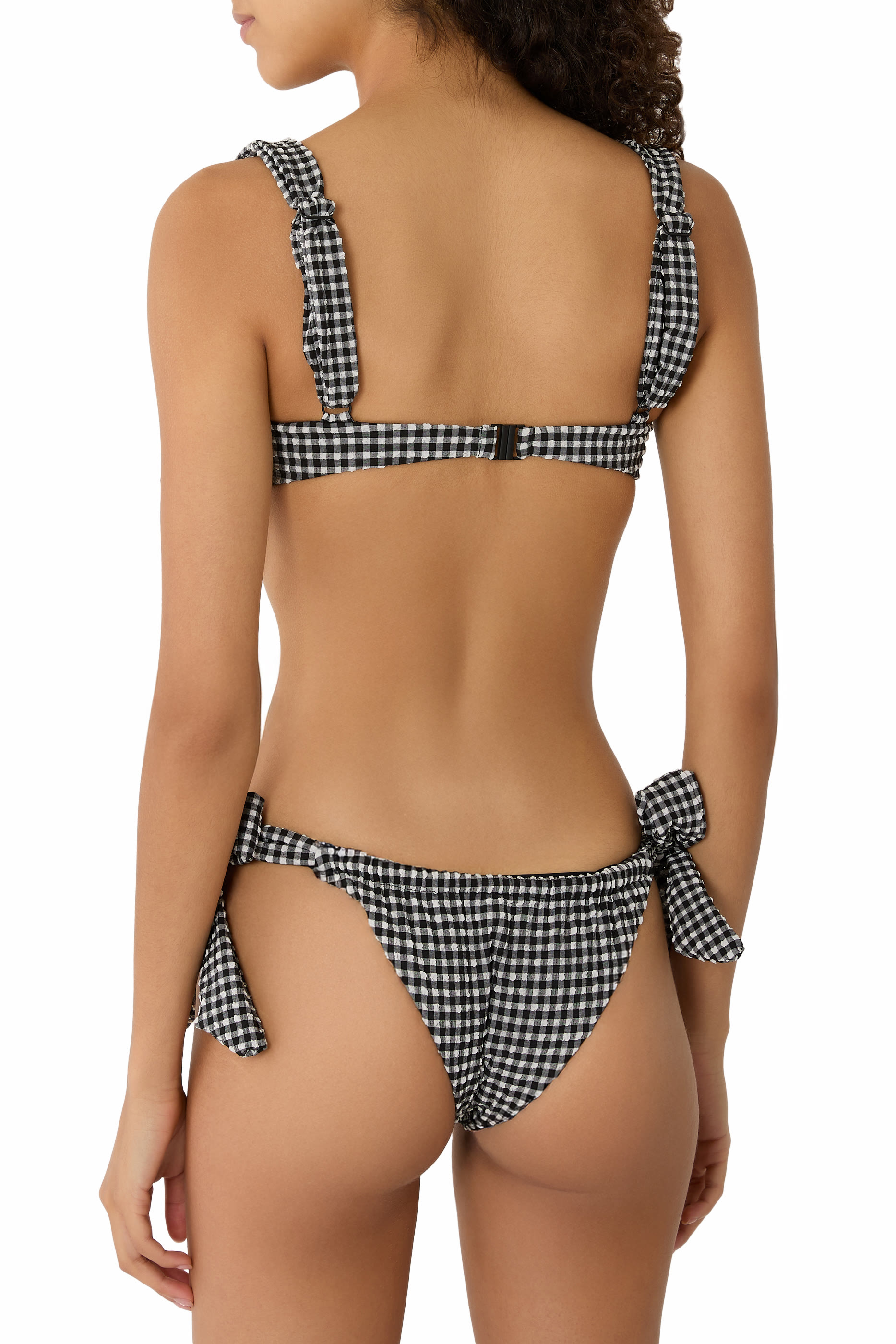 Costa Seersucker Gingham Bikini Bottom 