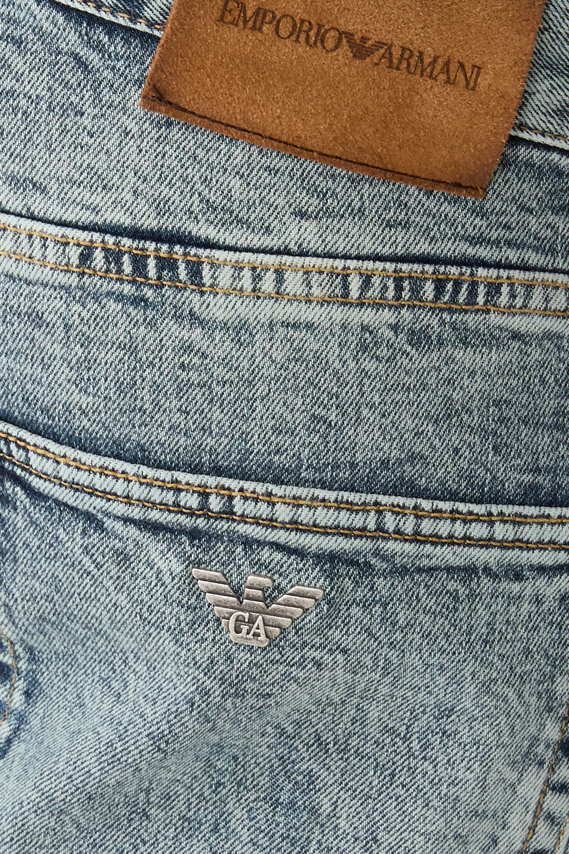 Whiskering Five-Pocket Jeans