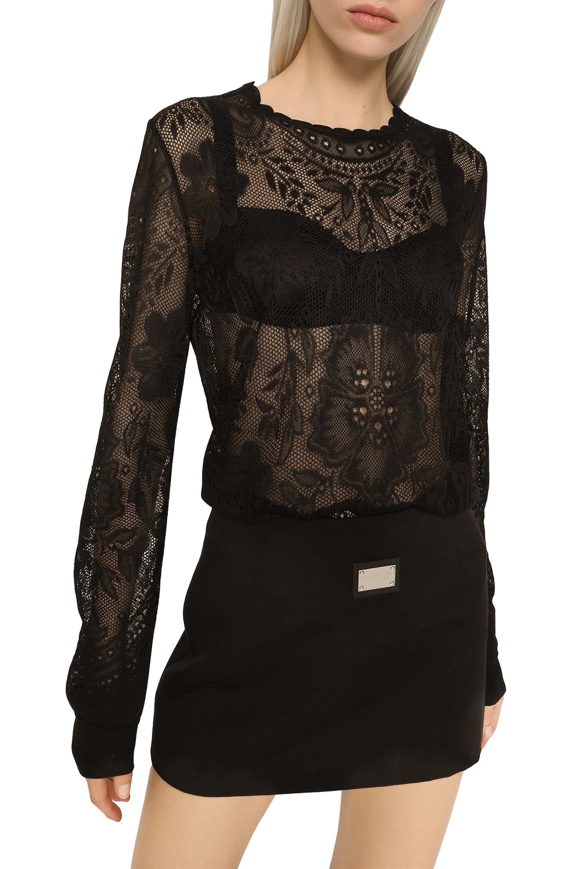 Round-Neck Lace Top