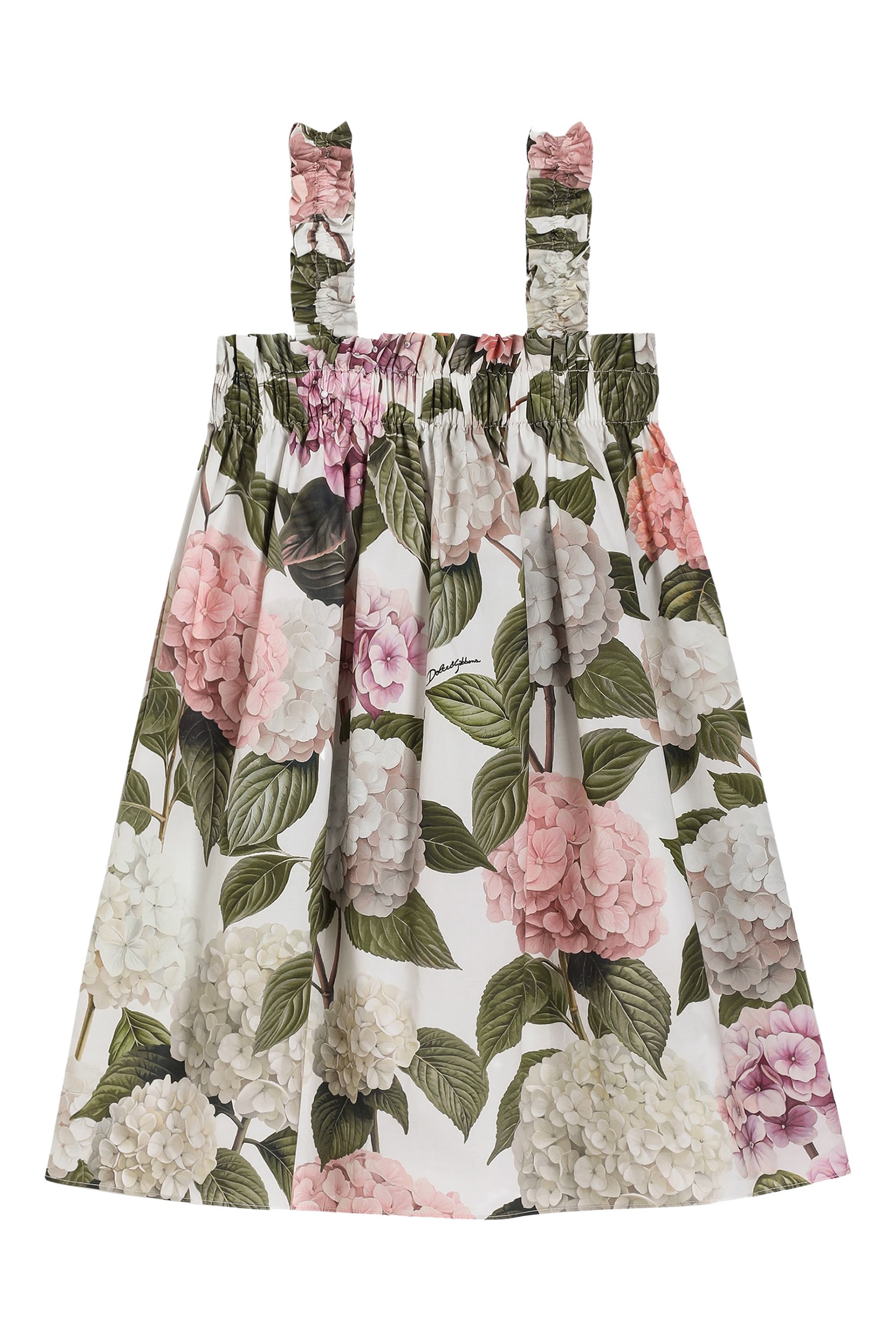 Kids Hydrangea-Print Poplin Dress