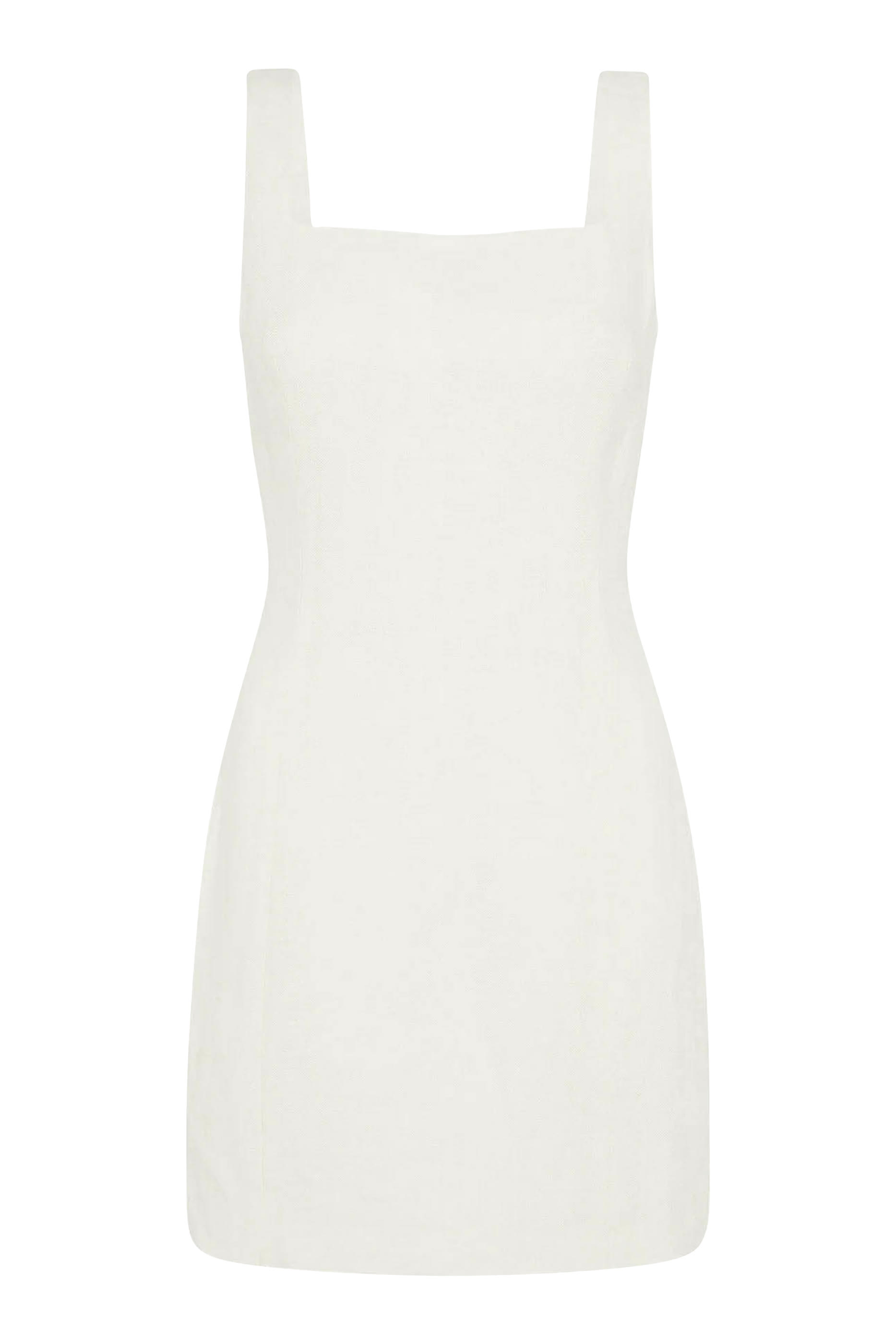 Linen Square Neck Mini Dress