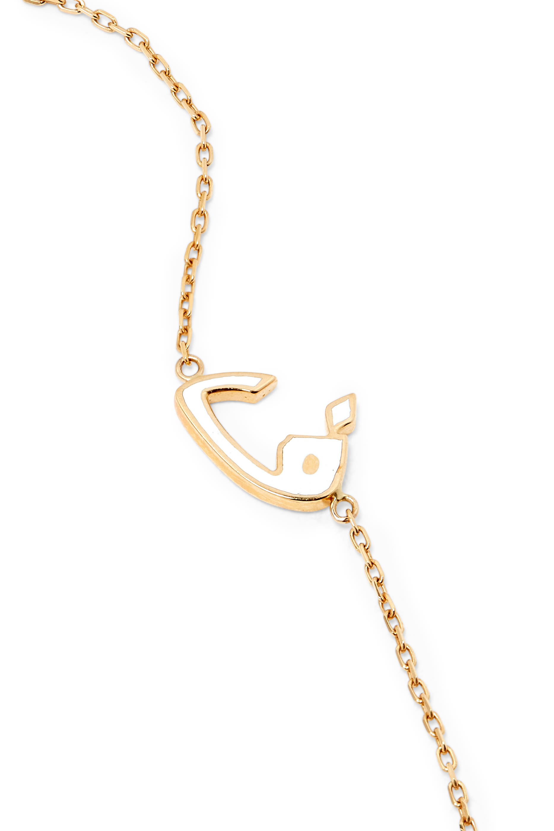 Mina "F" White Enamel Bracelet