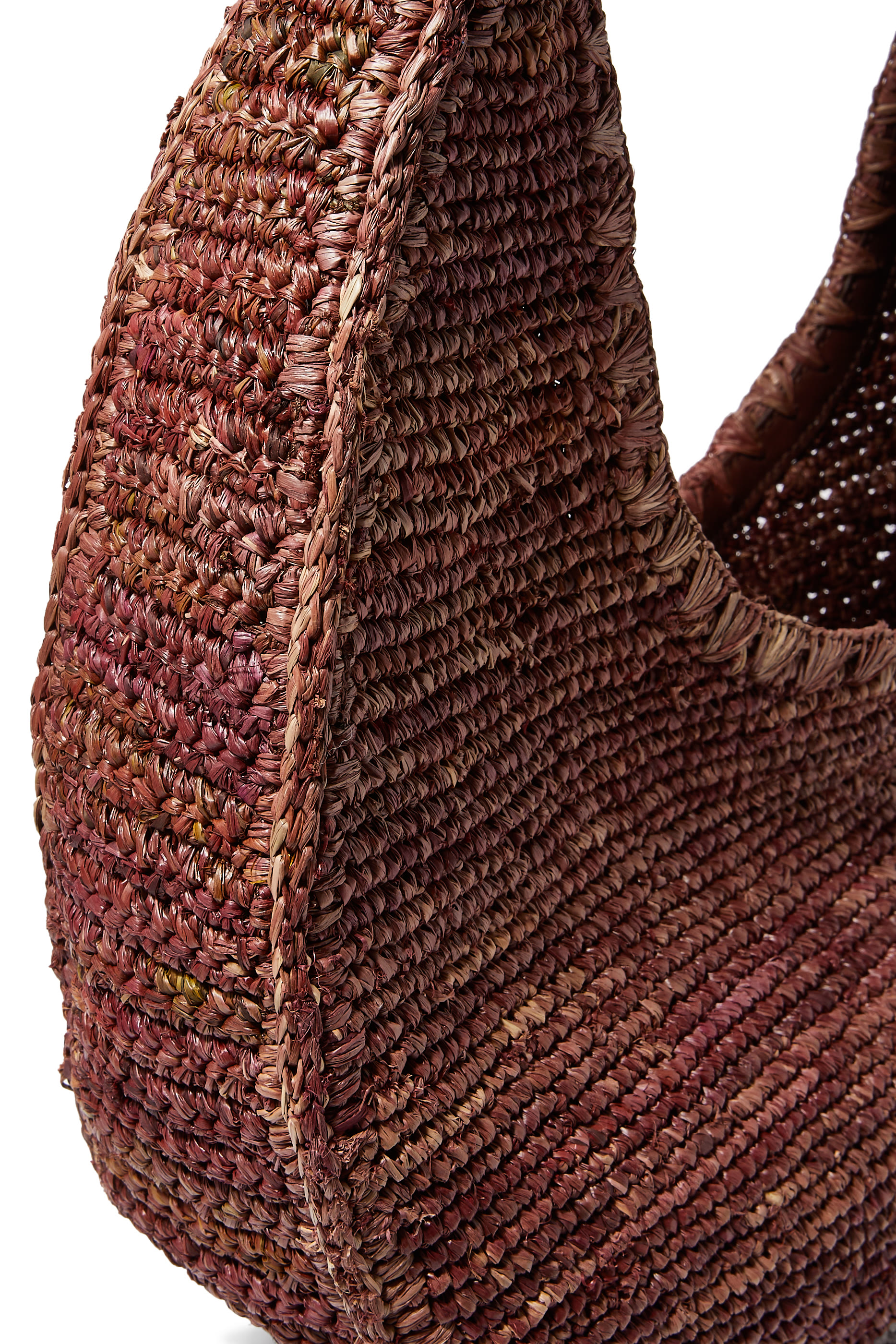 Large Raffia Moon Tote Bag