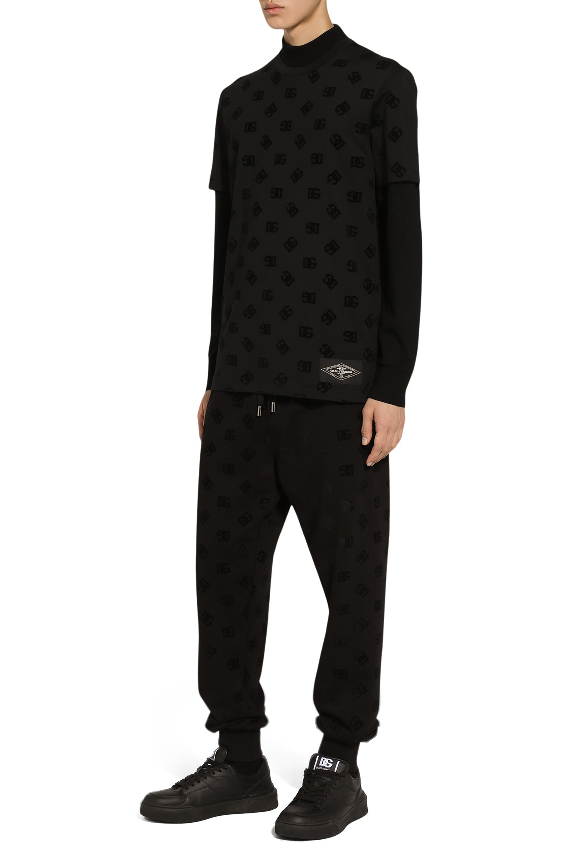 All-Over Flocked DG Print Cotton T-Shirt