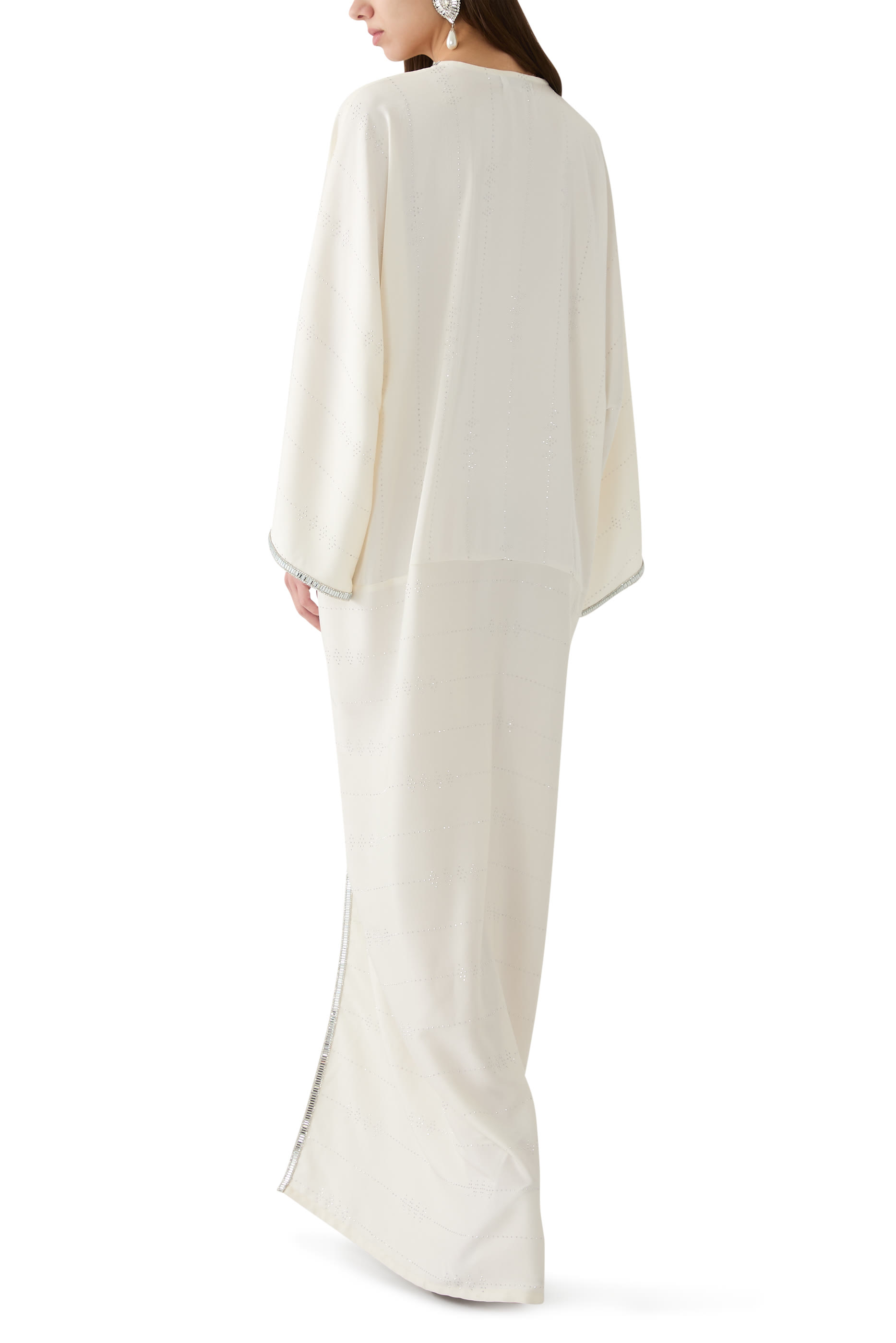 Studded Bisht with Silver Trim