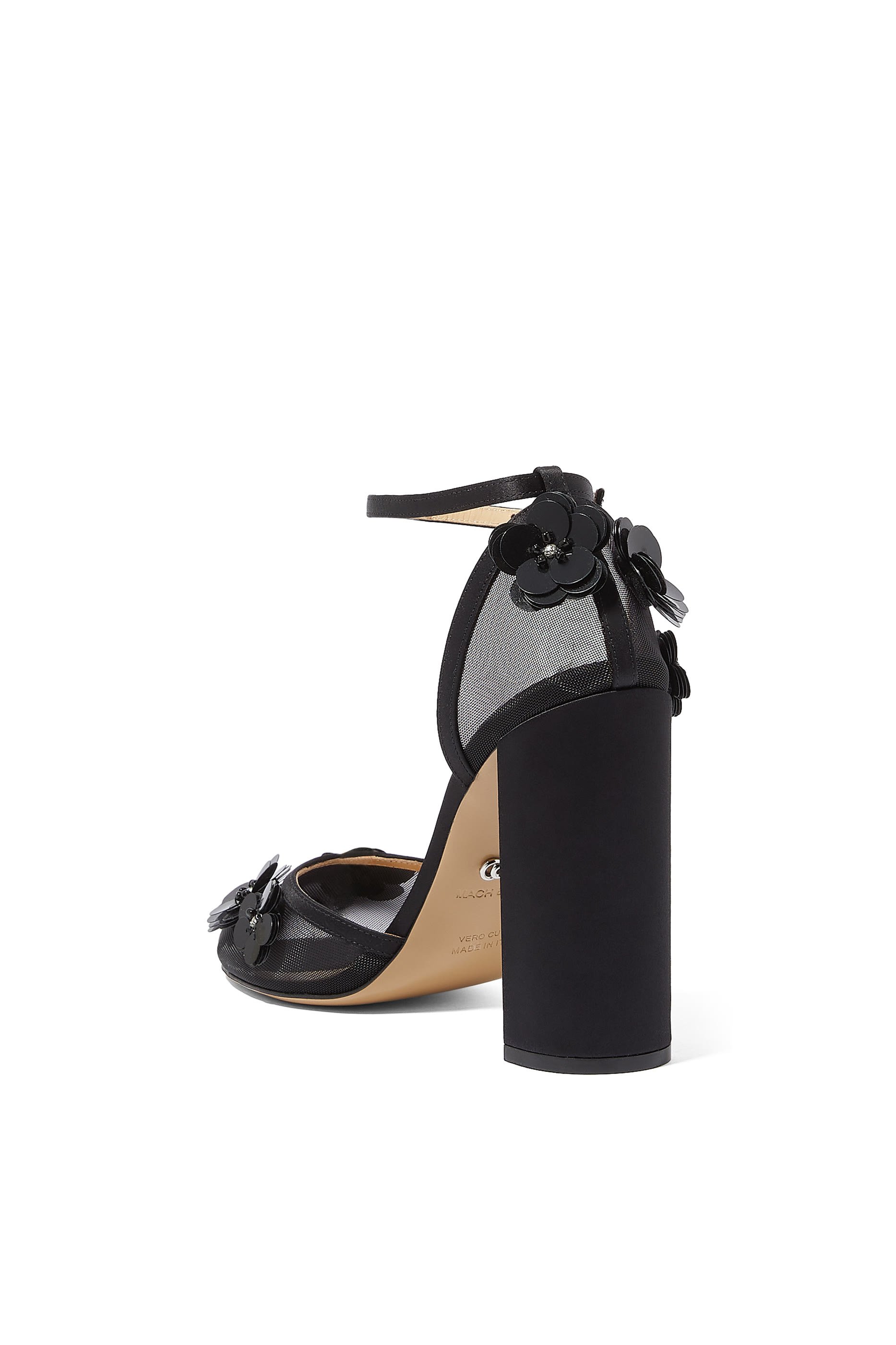 Mesh Flowers 100 Ankle-Strap Pumps