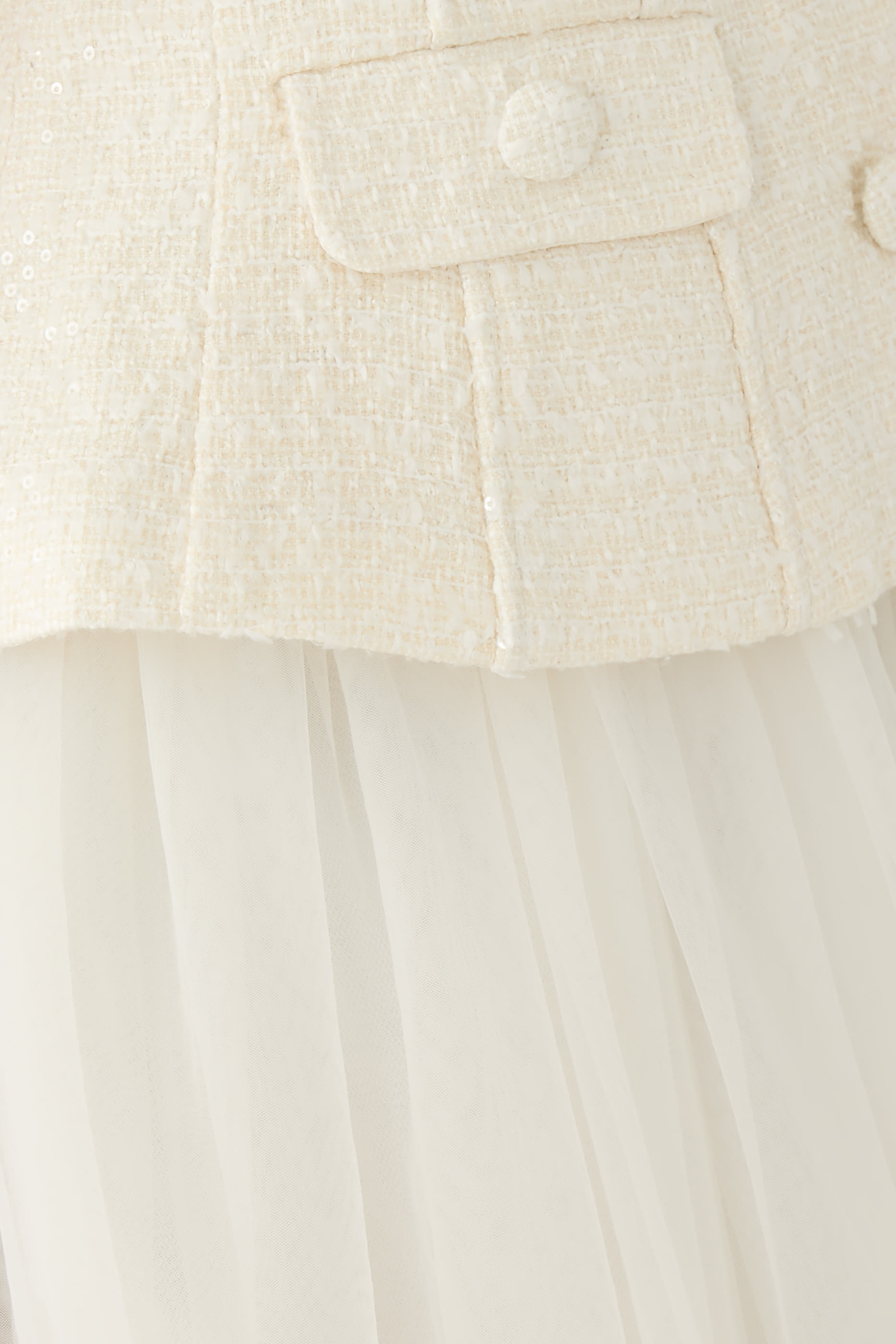 Boucle Tulle Midi Dress