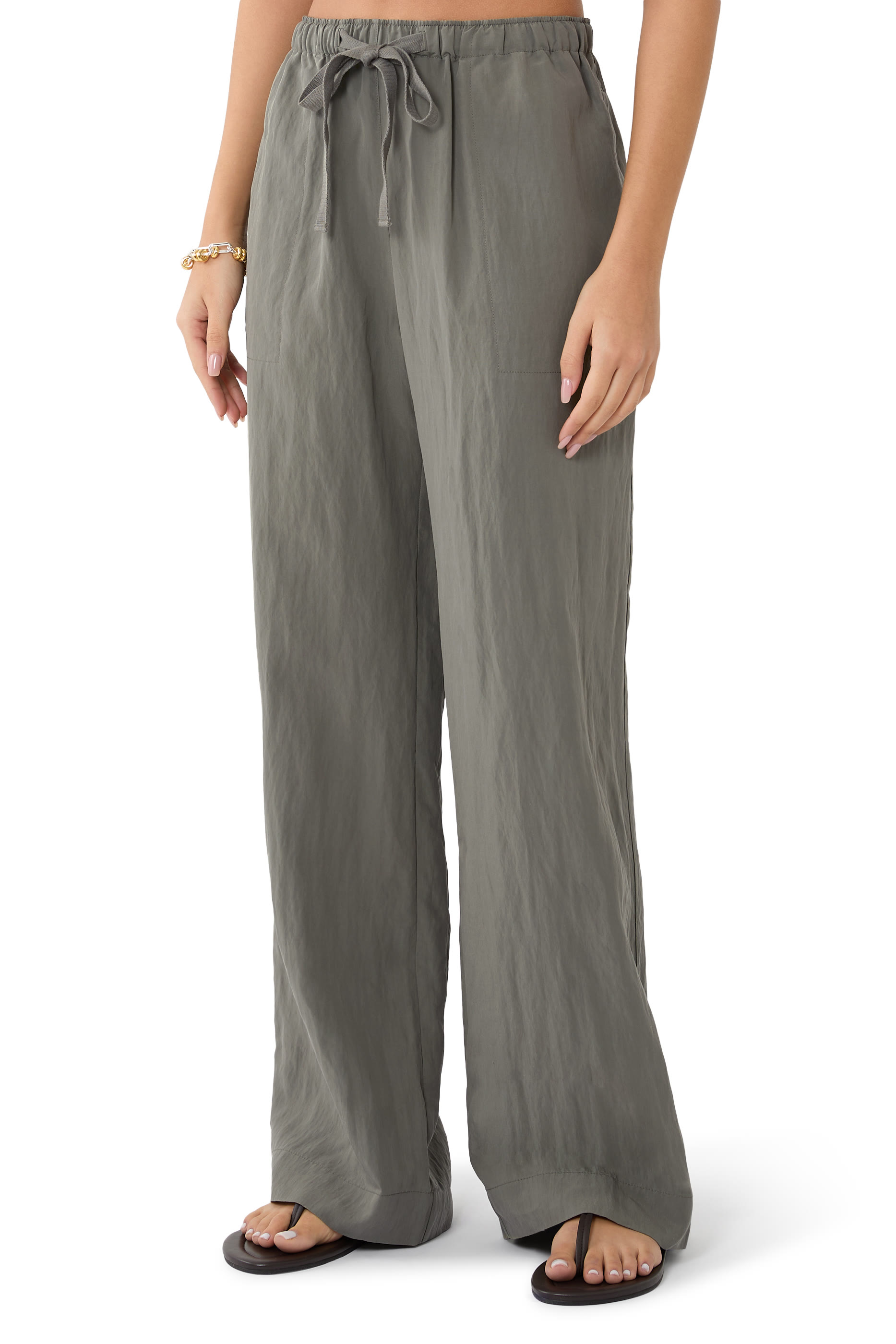 Mid-Rise Utility Drawstring Pants