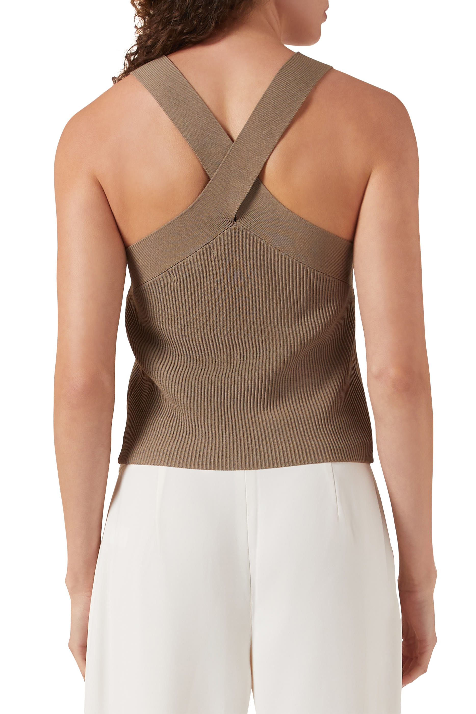 Crisscross Design Knit Top 